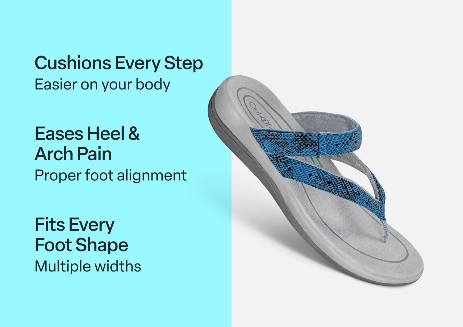 Orthofeet Gaya Supportive Women's Sandals - Blue - Comfort Benefits - 3