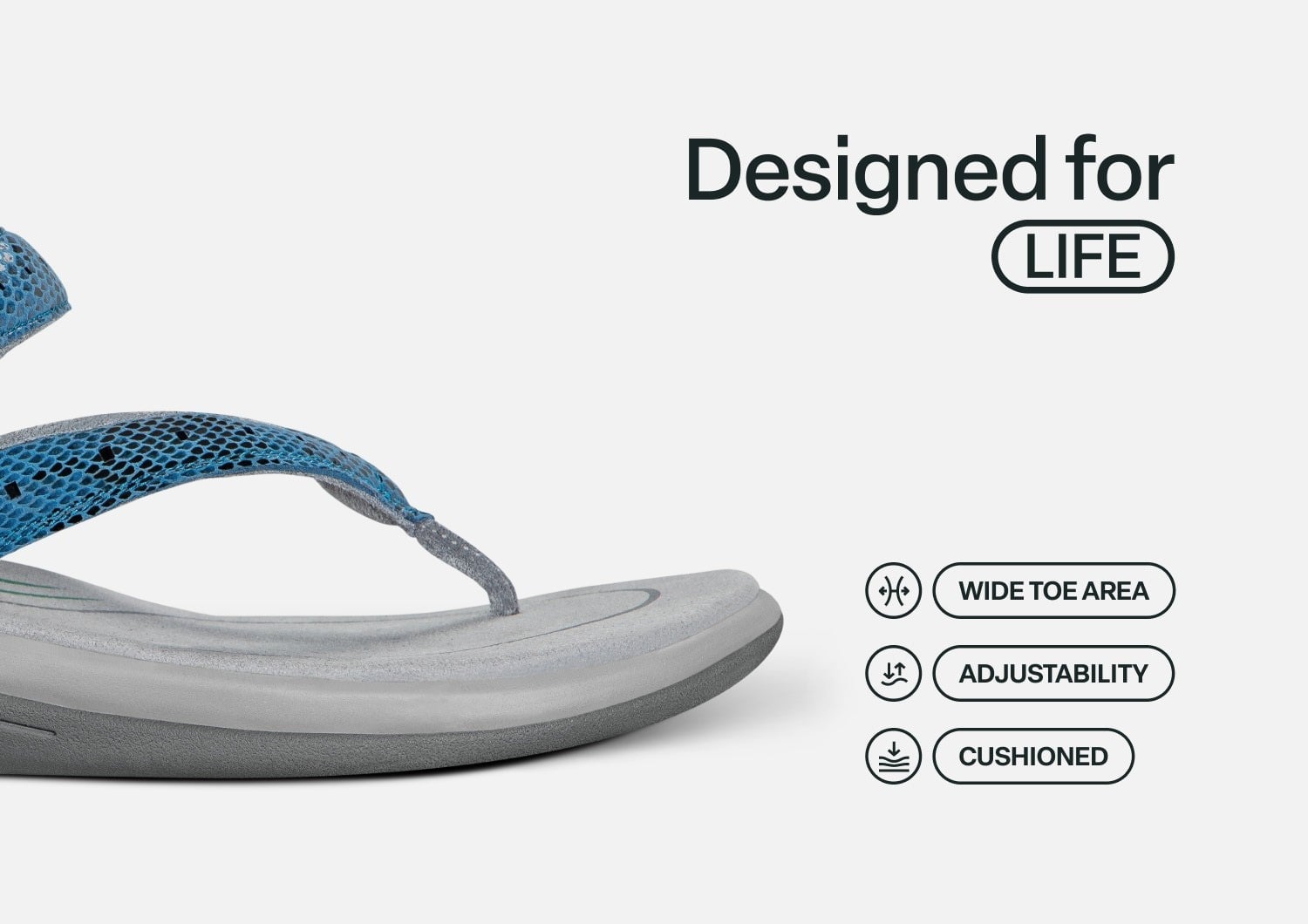 Orthofeet Gaya Supportive Women's Sandals - Blue - Feature Detail - 5