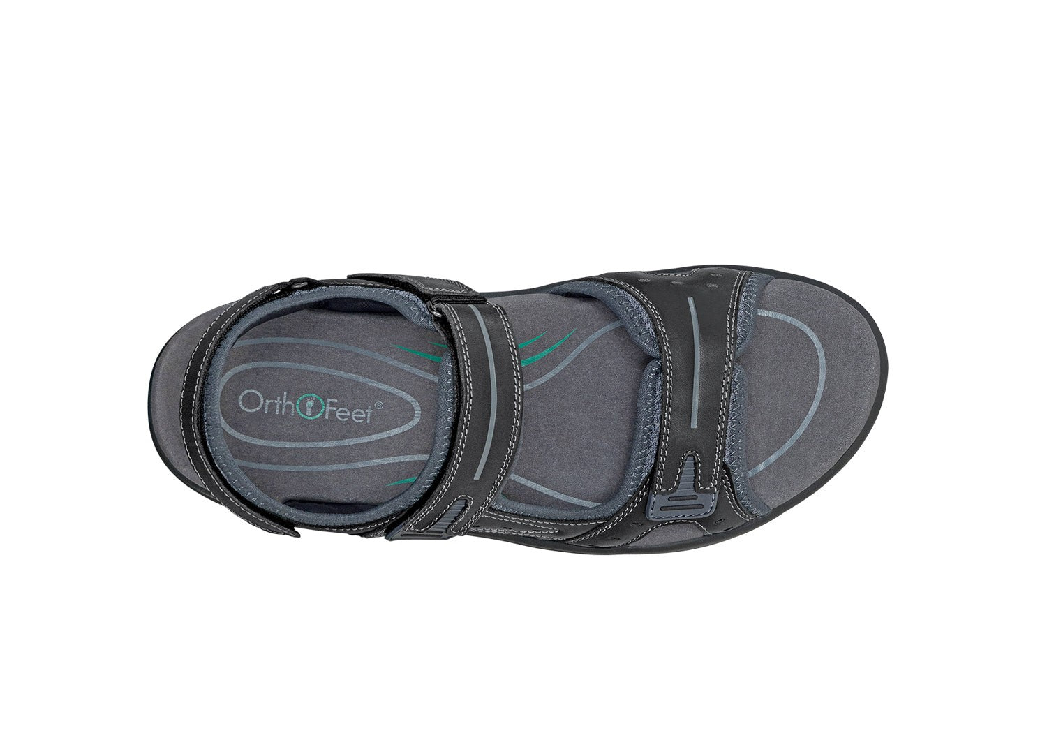 Orthofeet Gemini Adjustable Heel Strap - Black - Bird's Eye View - 6