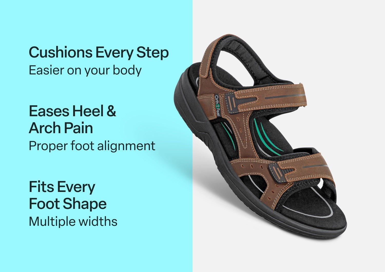 Orthofeet Gemini Adjustable Heel Strap - Brown - Comfort Benefits - 3