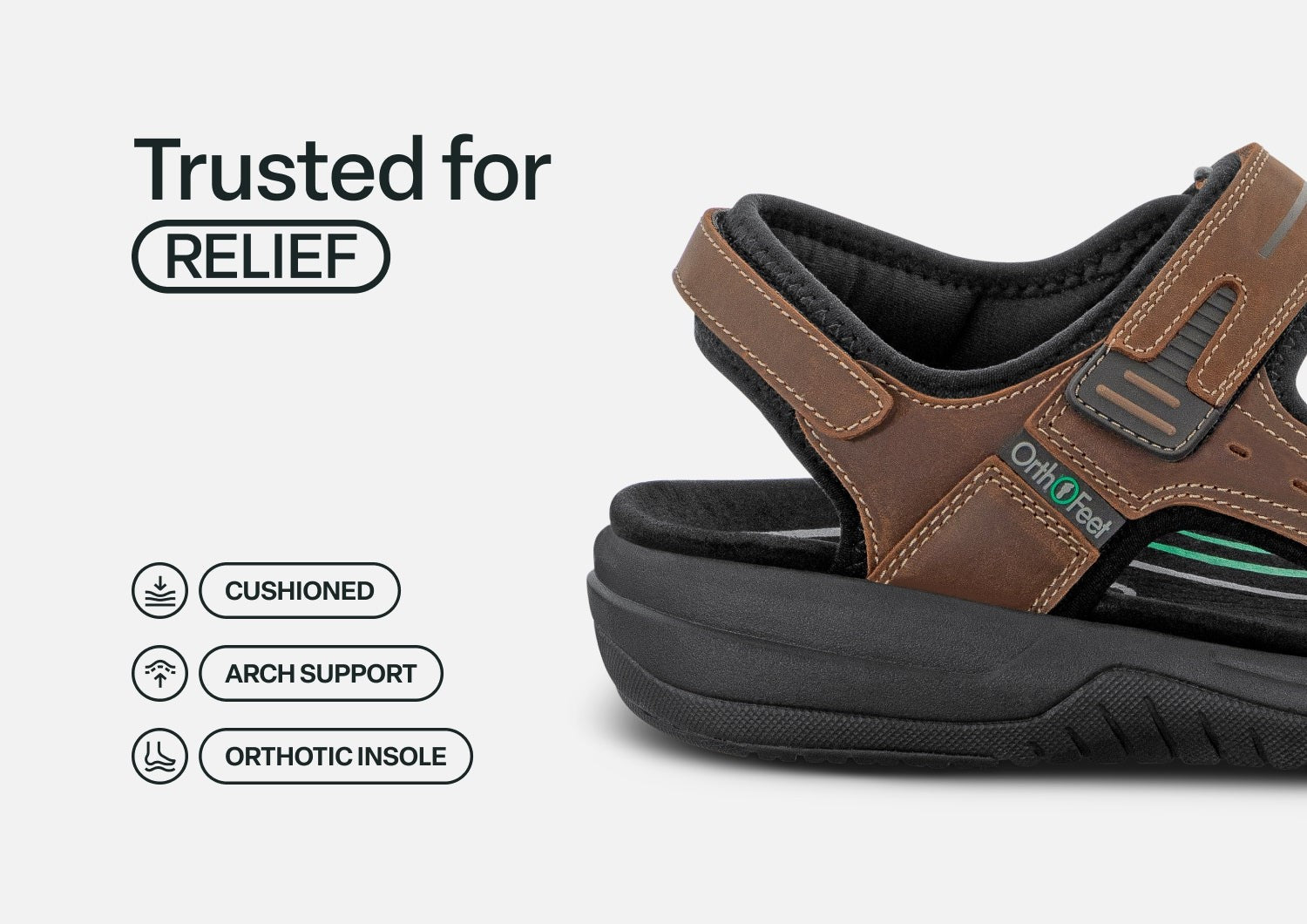 Orthofeet Gemini Adjustable Heel Strap - Brown - Feature Detail - 4