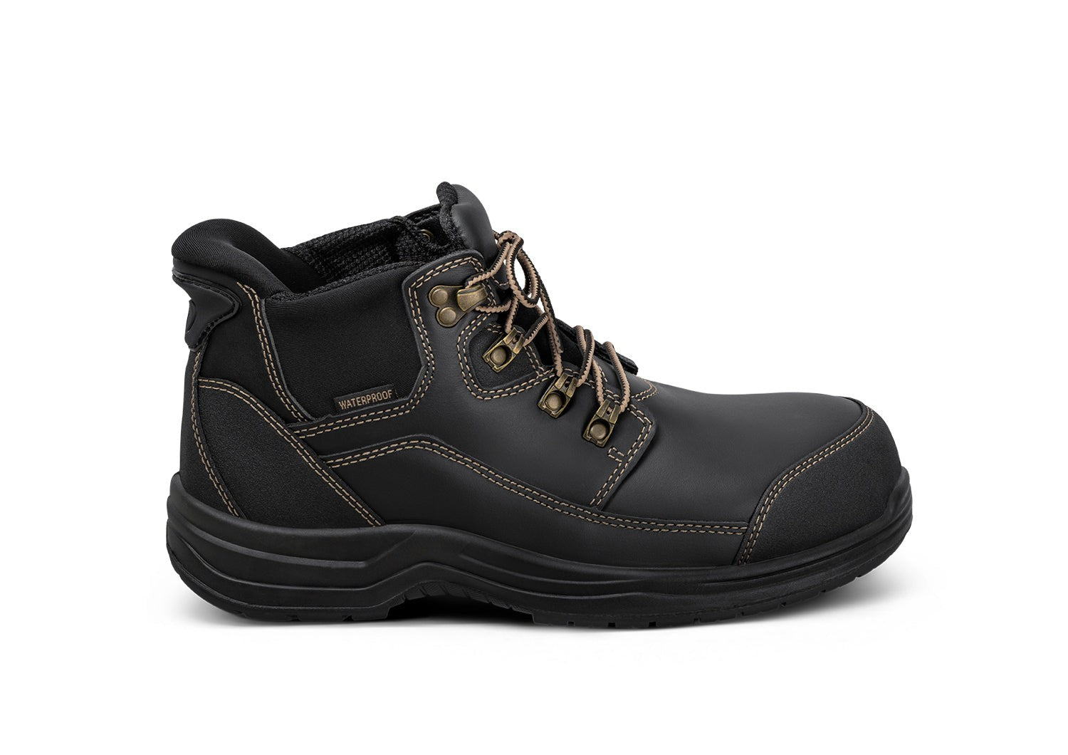 Orthofeet Graphite Hands-Free Cushioning & Arch Support Men's Work Boots - Black - Product View - 1