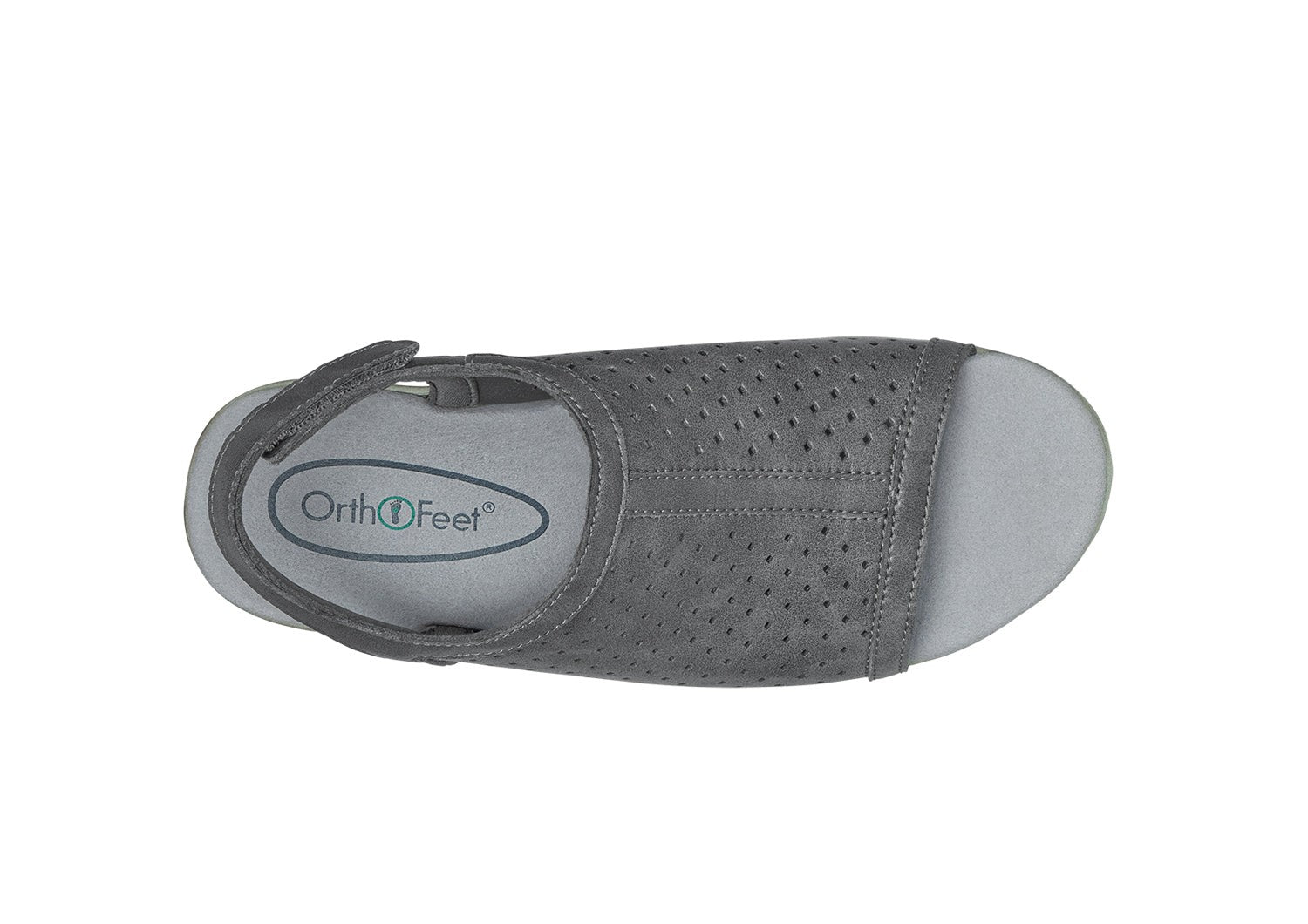 Orthofeet Hazel Supportive Wedge Women's Sandals - Gray - Bird's Eye View - 7