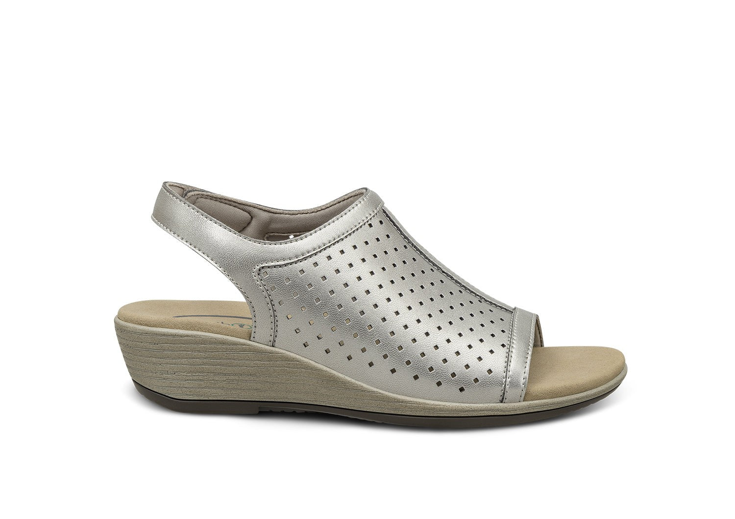 Orthofeet Hazel Supportive Wedge Women's Sandals in Platinum Metallic