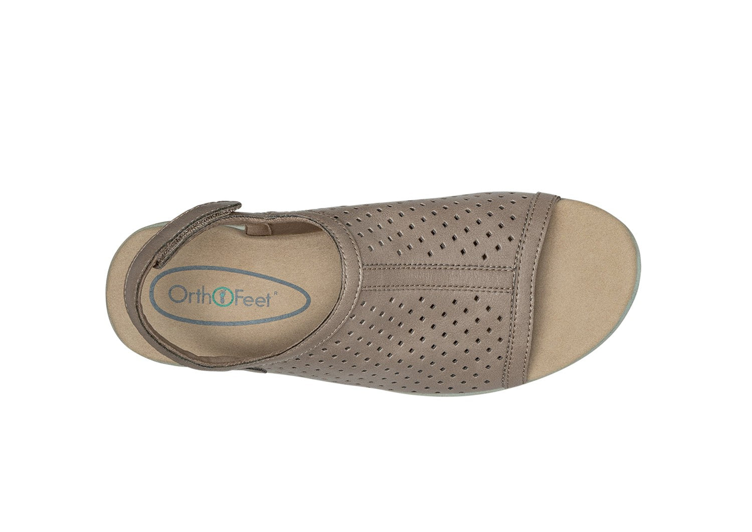 Orthofeet Hazel Supportive Wedge Women's Sandals - Taupe - Bird's Eye View - 6