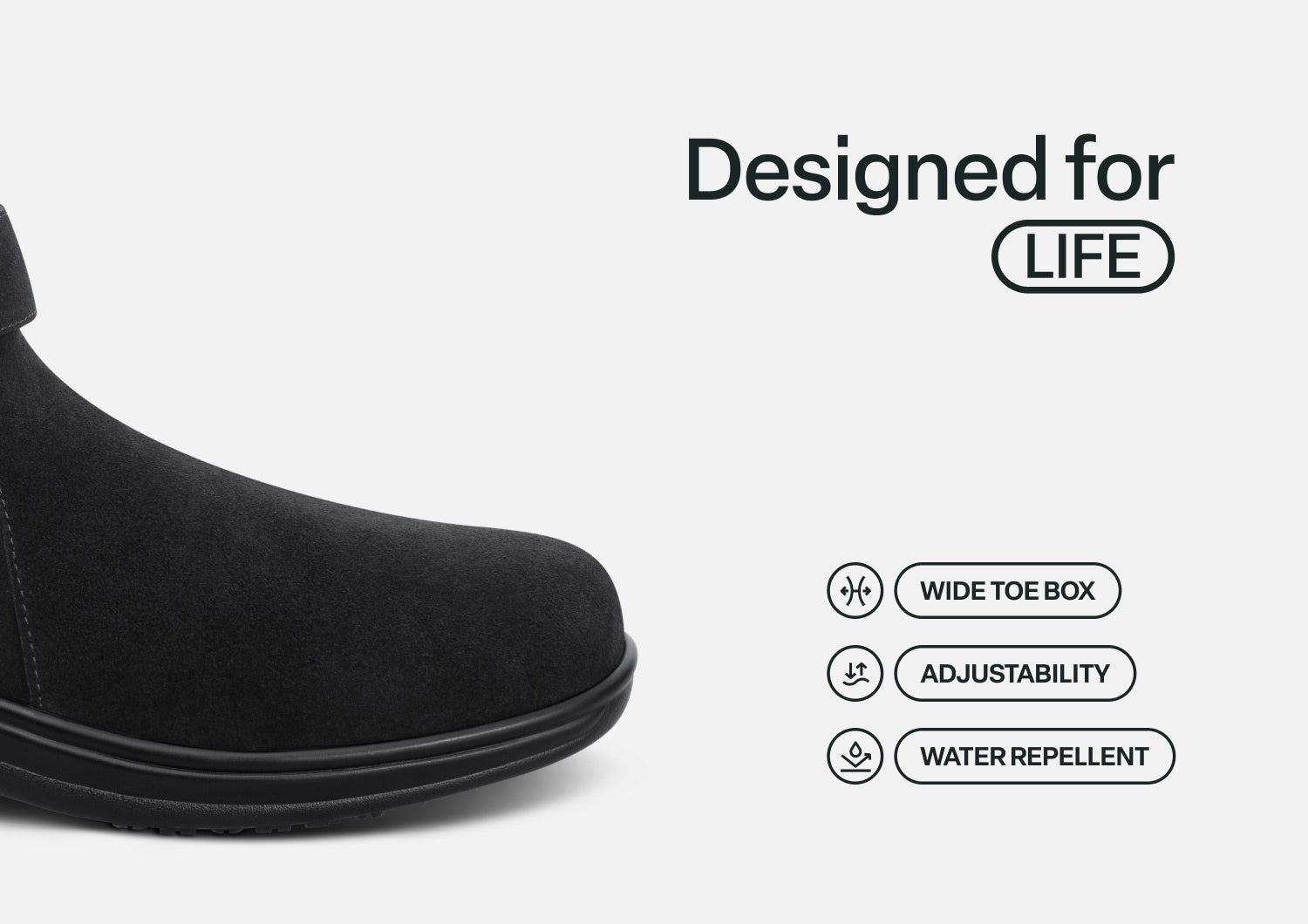 Orthofeet Heather Arch-Support Chelsea Women's Boots - Black - Feature Detail - 5