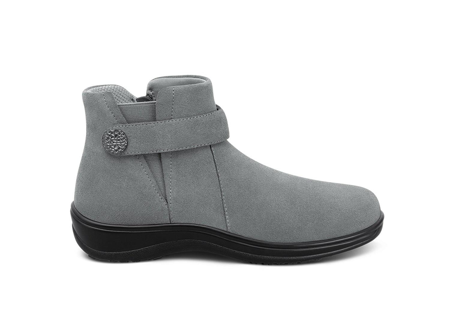 Orthofeet Heather Arch-Support Chelsea Women's Boots - Gray - Product View - 1