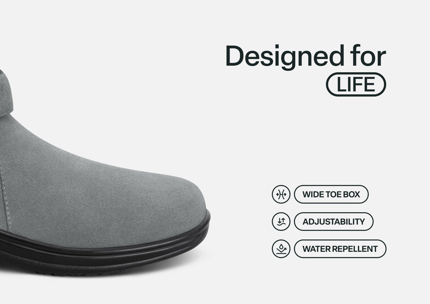 Orthofeet Heather Arch-Support Chelsea Women's Boots - Gray - Feature Detail - 5