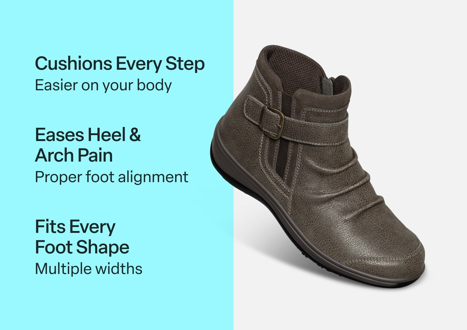 Orthofeet Heidi Supportive Comfort Women's Boots - Taupe - Comfort Benefits - 3