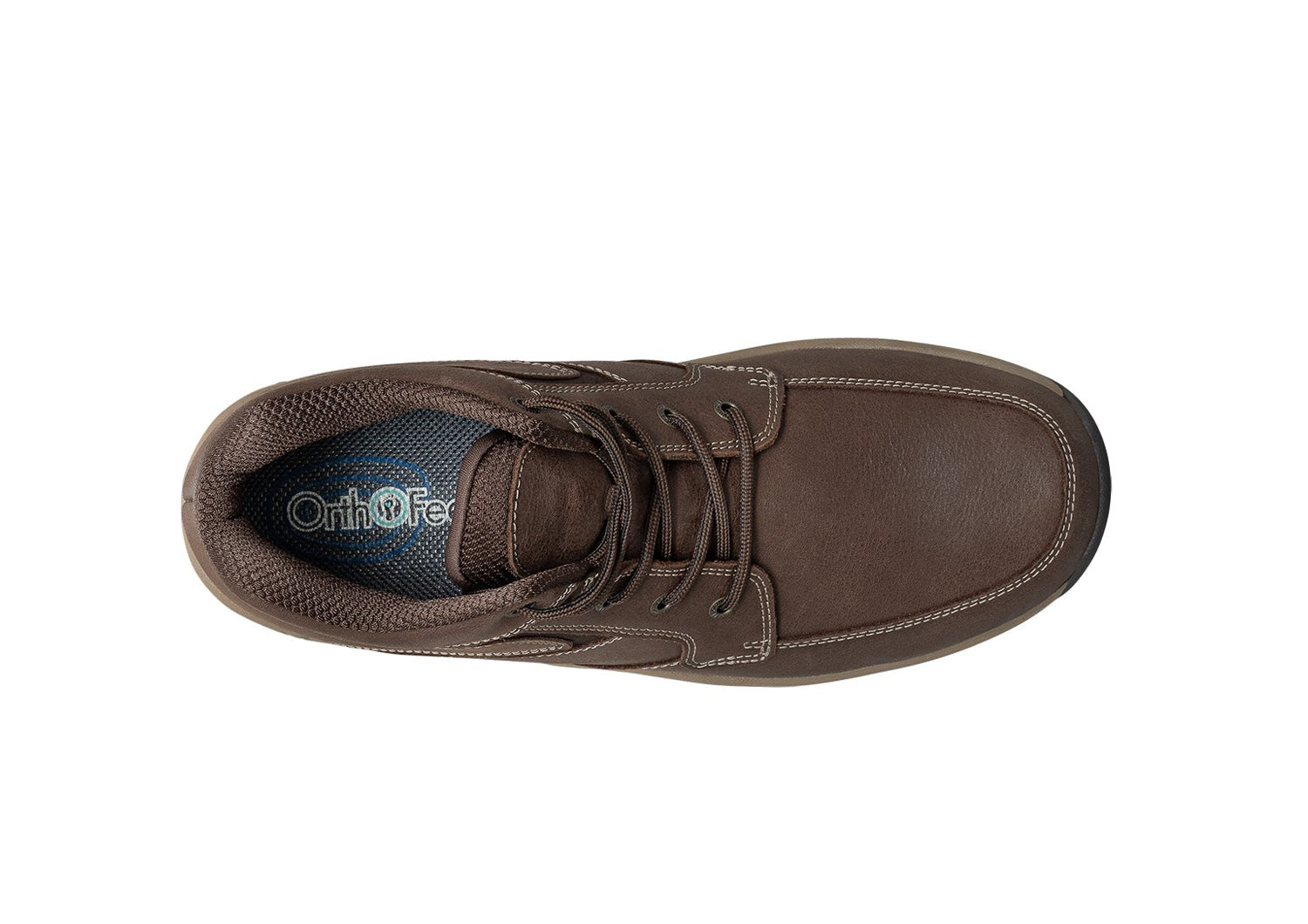 Orthofeet Highline Supportive Comfort and Arch Support Men's Boots - Dark Brown - Bird's Eye View - 6