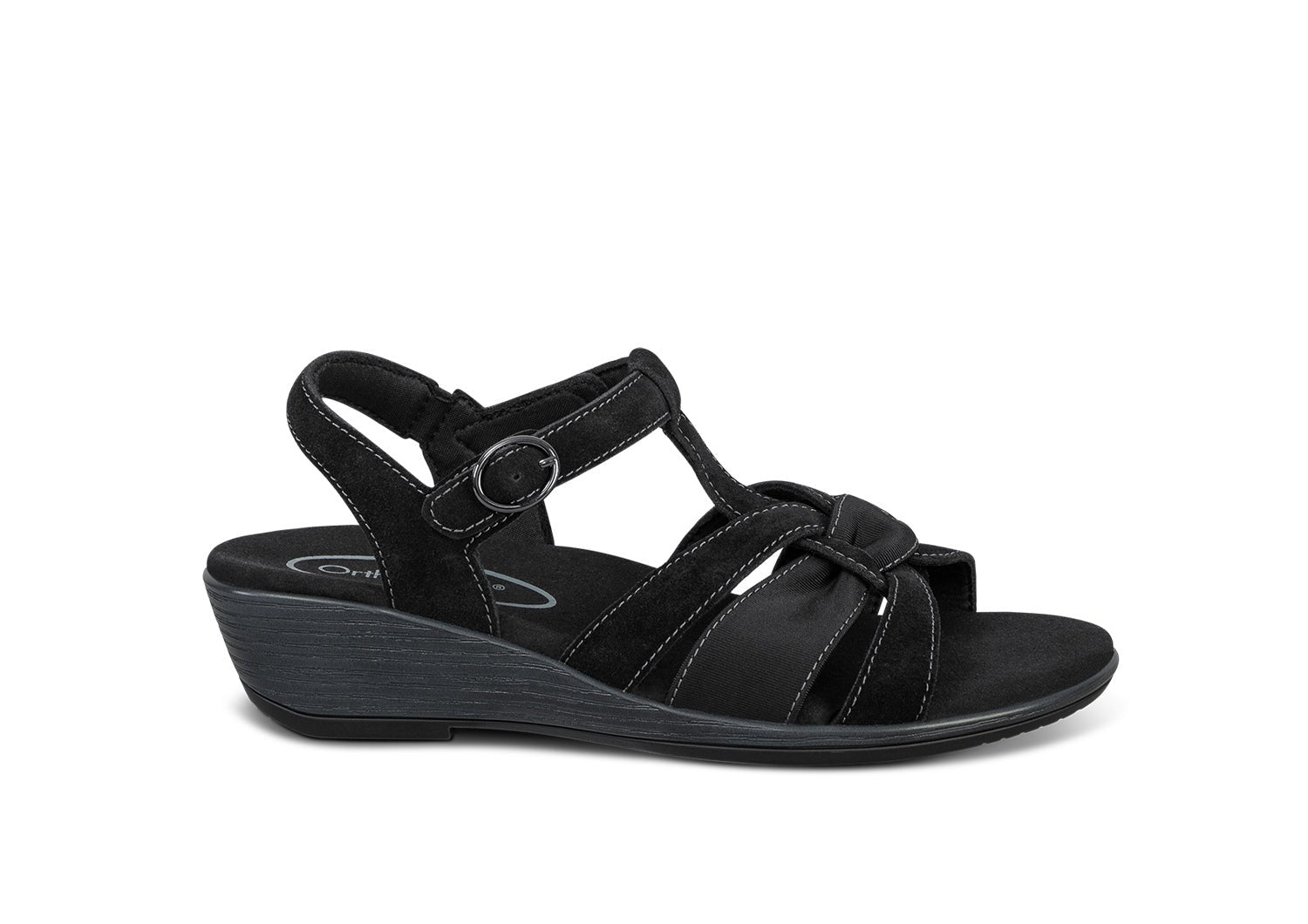 Orthofeet Hope Supportive Orthotic Wedge Women's Sandals in Black