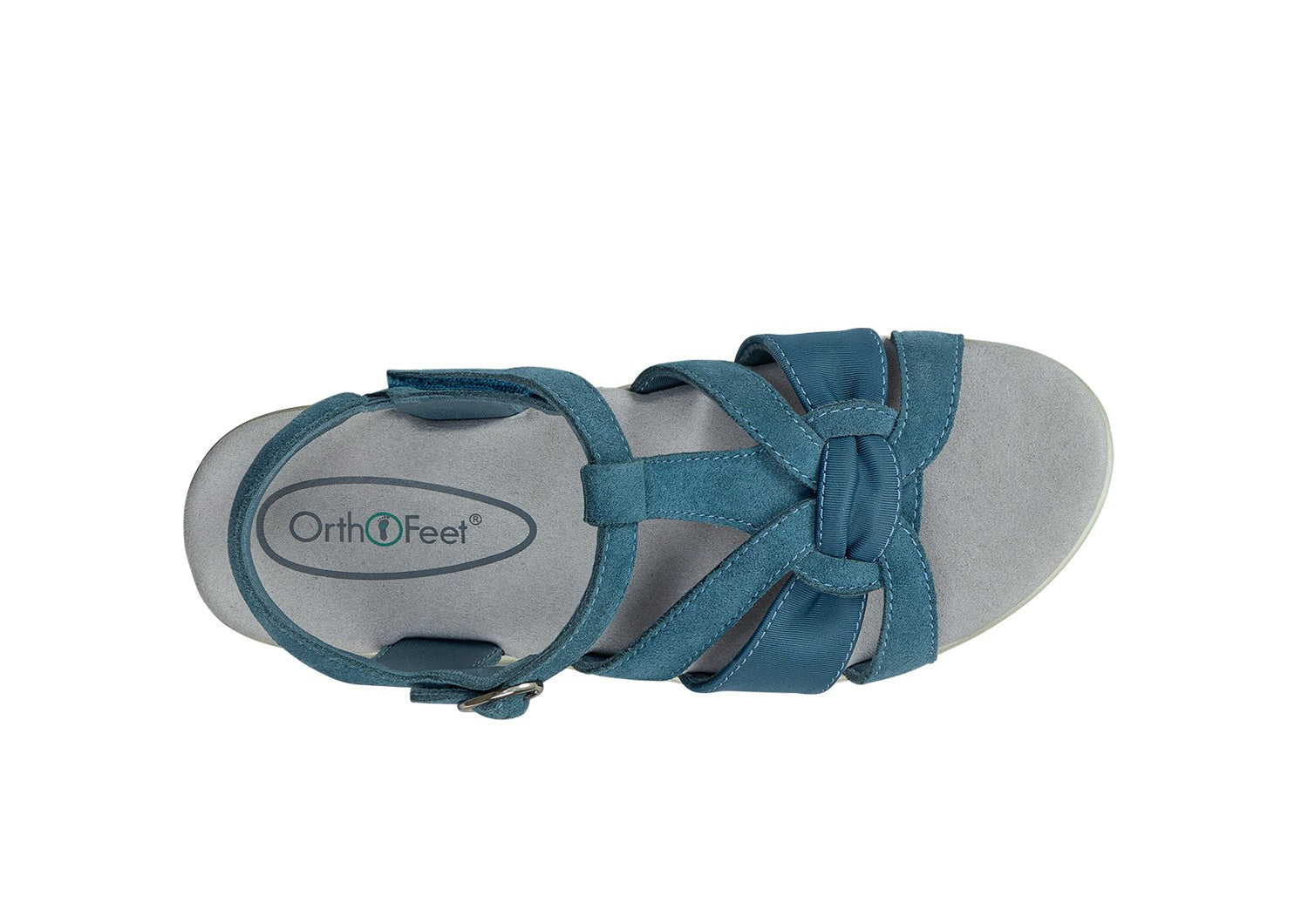 Orthofeet Hope Supportive Orthotic Wedge Women's Sandals - Blue - Bird's Eye View - 6