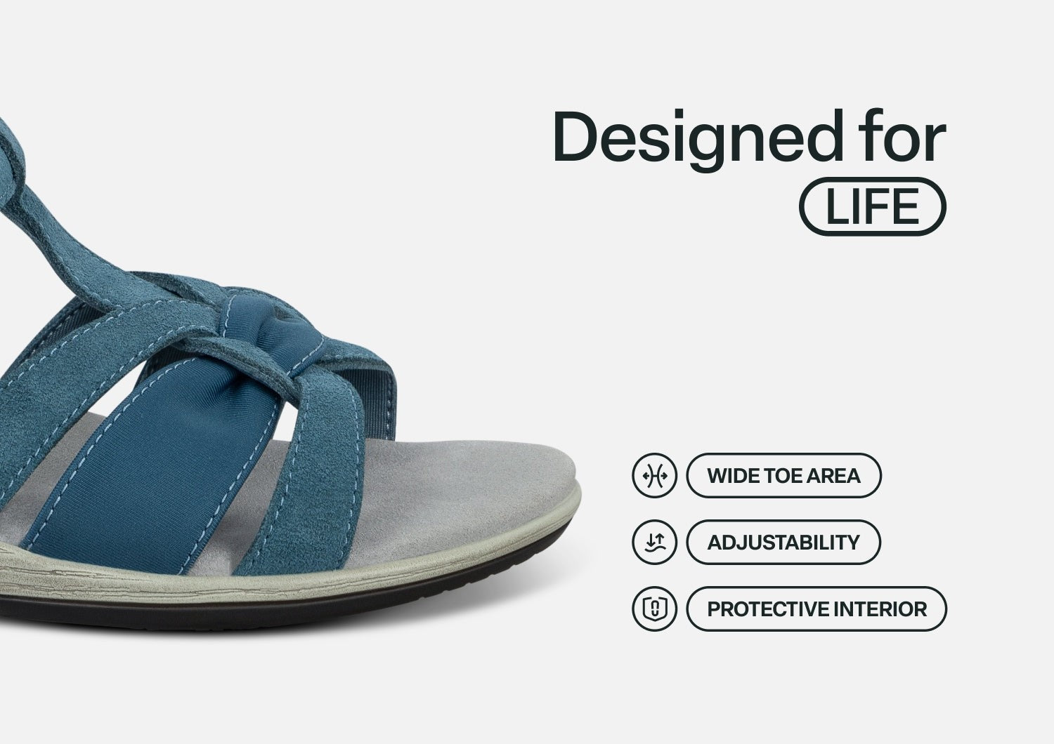 Orthofeet Hope Supportive Orthotic Wedge Women's Sandals - Blue - Feature Detail - 5