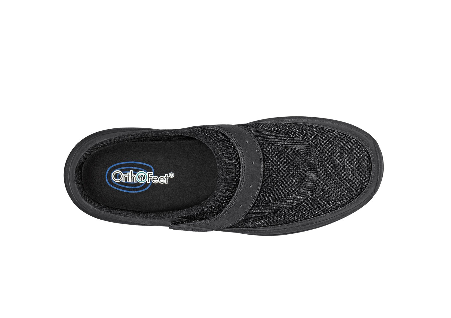 Orthofeet Iris Stretch Max-Cushion Support Women's Sneakers - Black - Bird's Eye View - 7