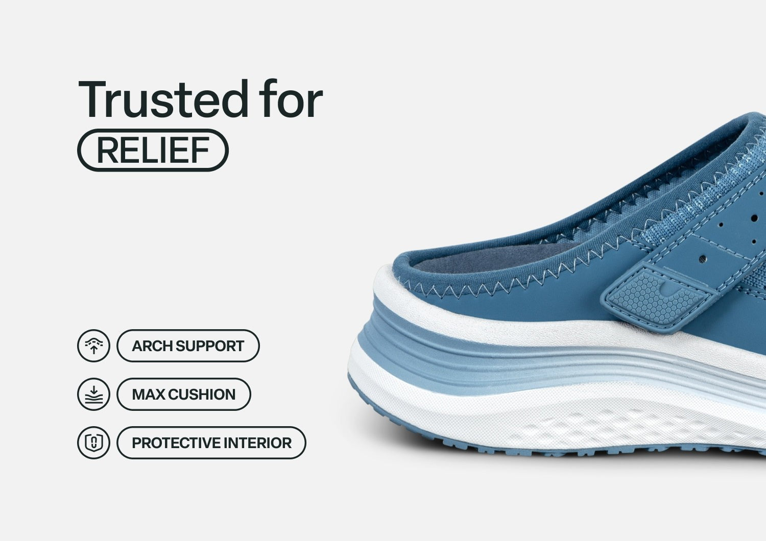 Orthofeet Iris Stretch Max-Cushion Support Women's Sneakers - Blue - Feature Detail - 4