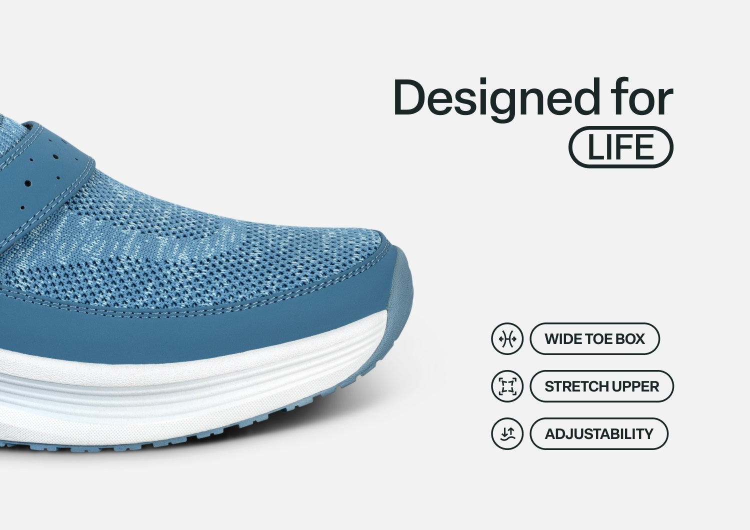 Orthofeet Iris Stretch Max-Cushion Support Women's Sneakers - Blue - Feature Detail - 5