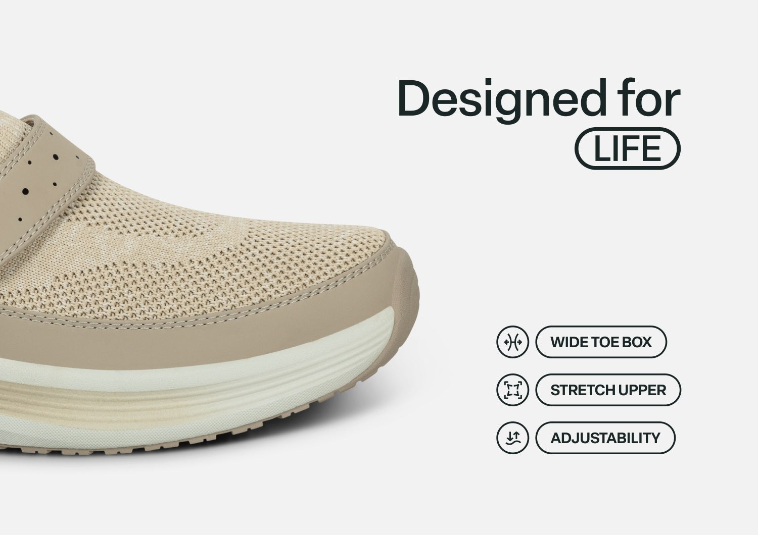 Orthofeet Iris Stretch Max-Cushion Support Women's Sneakers - Taupe - Feature Detail - 5