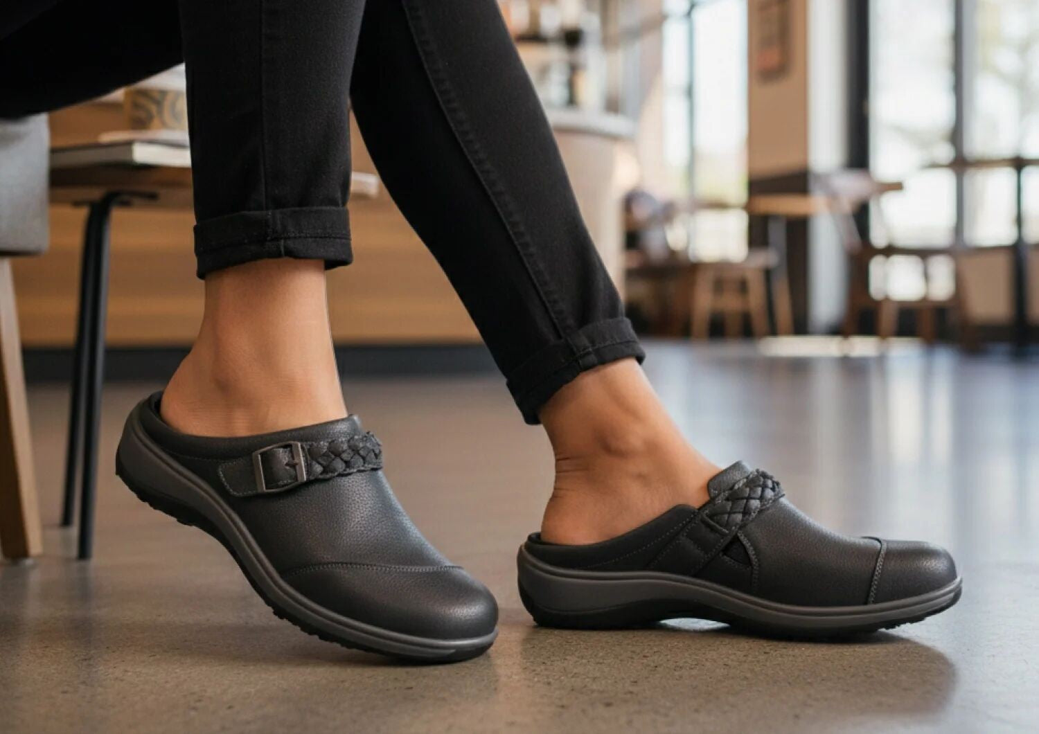 Orthofeet Irma Women's Clog - Charcoal - Lifestyle View - 8
