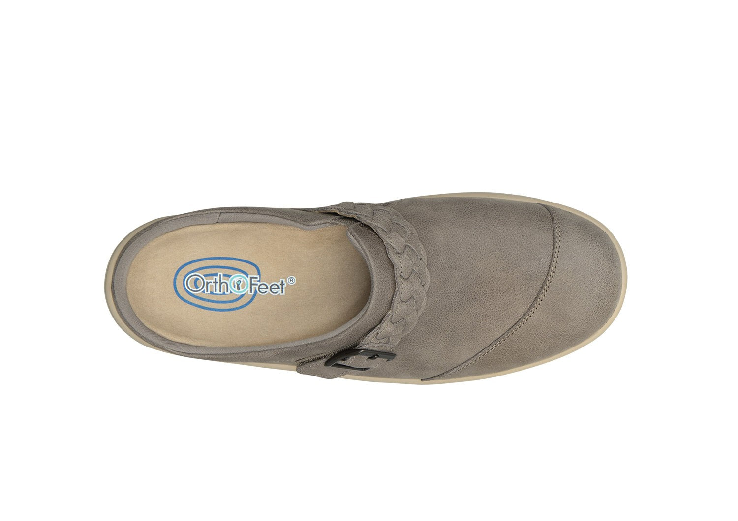 Orthofeet Irma Women's Clog - Taupe - Bird's Eye View - 7