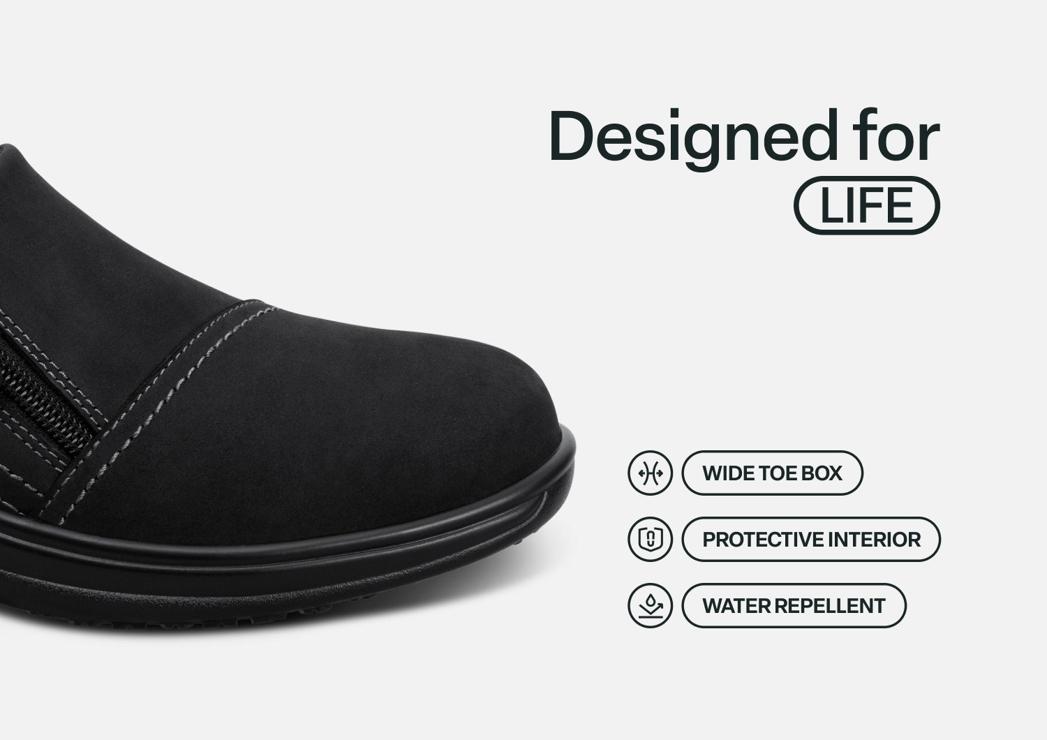 Orthofeet Jade Cushioned Arch Support Women's Casual - Black - Feature Detail - 5