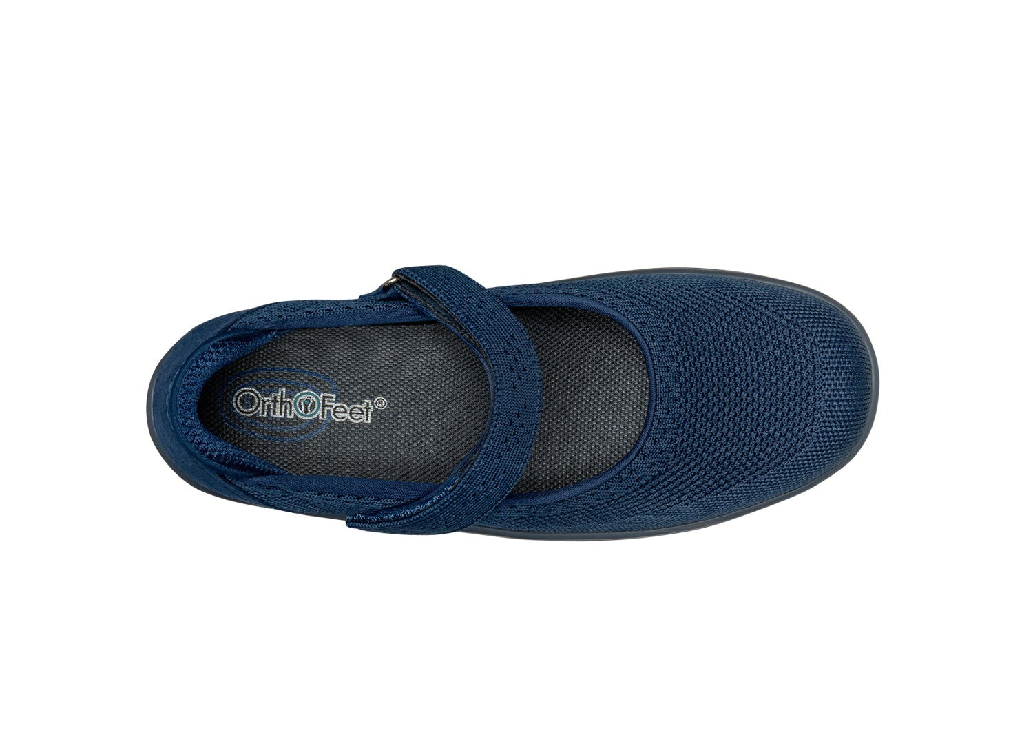 Orthofeet Jessa Cushioned Support Women's Casual Mary Jane - Navy - Bird's Eye View - 6