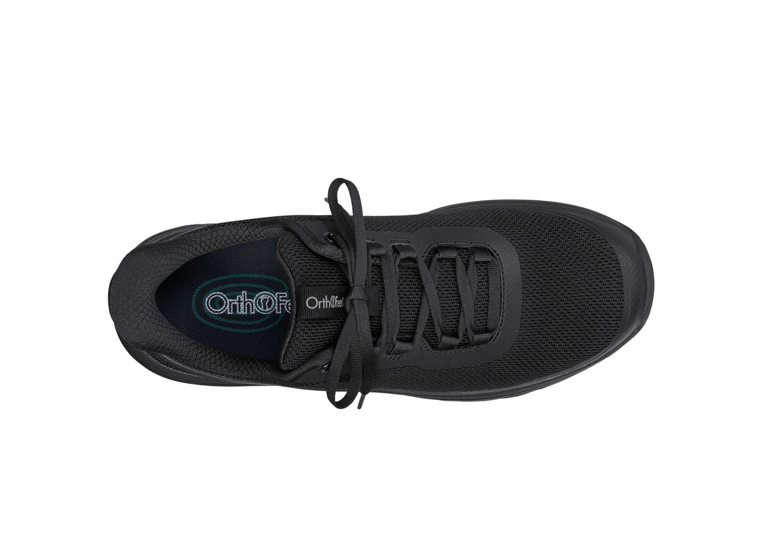 Orthofeet Journey Hands-Free Supportive Slip-On Men's Sneakers - Black/black - Bird's Eye View - 5