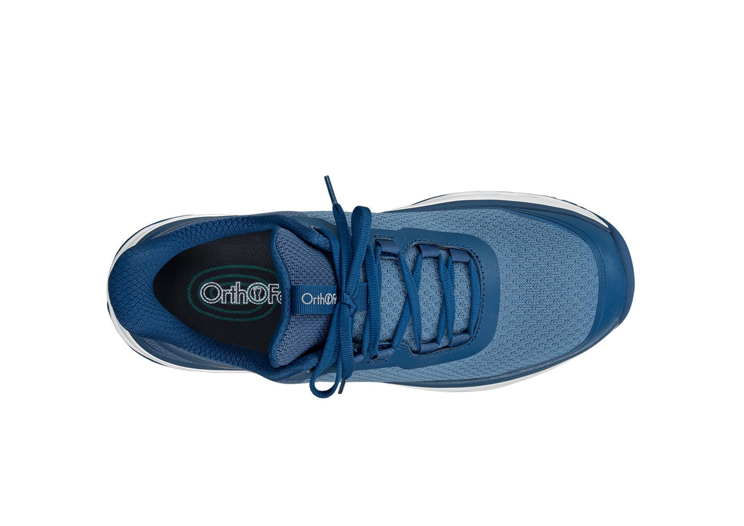 Orthofeet Journey Hands-Free Supportive Slip-On Men's Sneakers - Blue - Bird's Eye View - 5