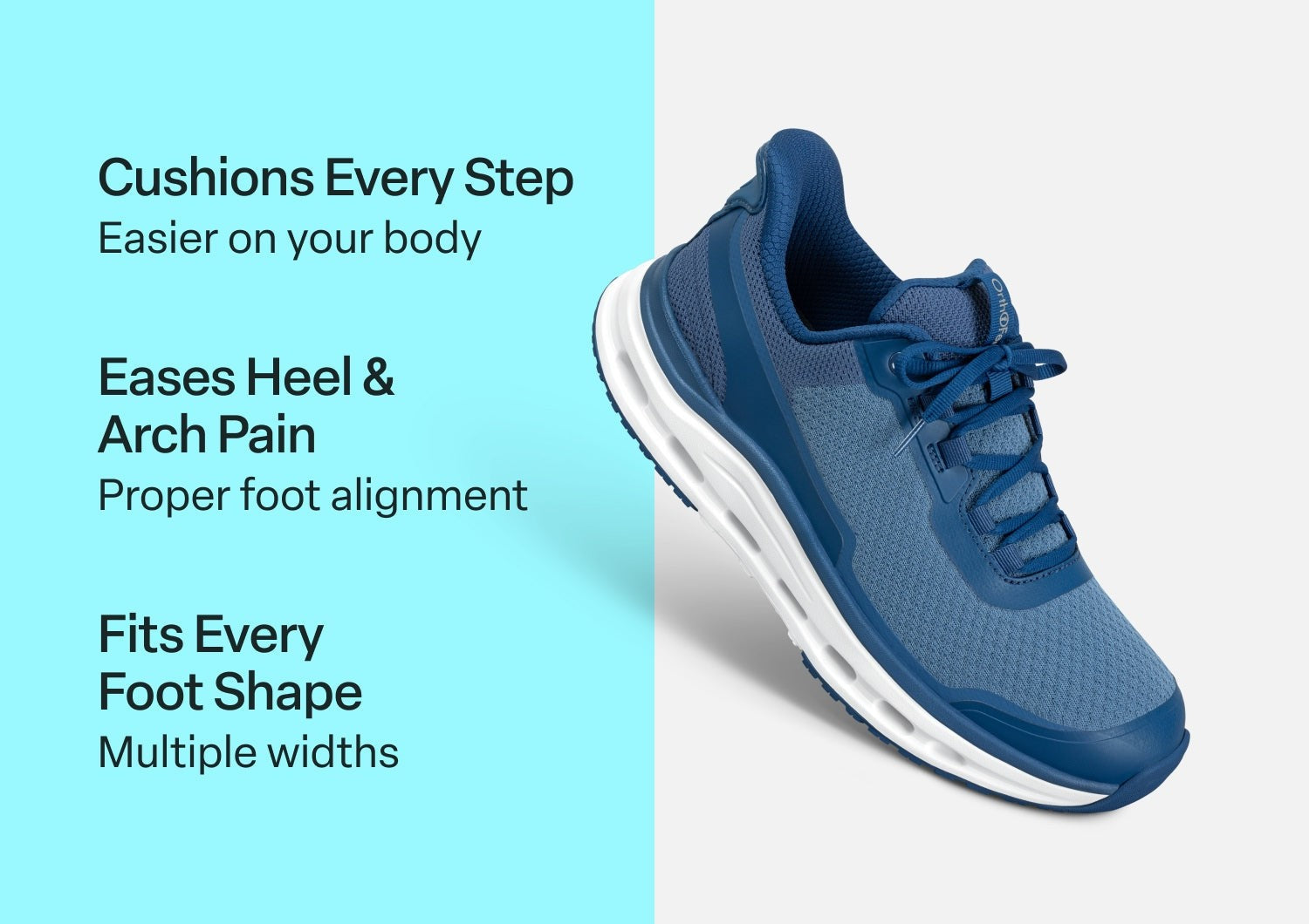 Orthofeet Journey Hands-Free Supportive Slip-On Men's Sneakers - Blue - Comfort Benefits - 2