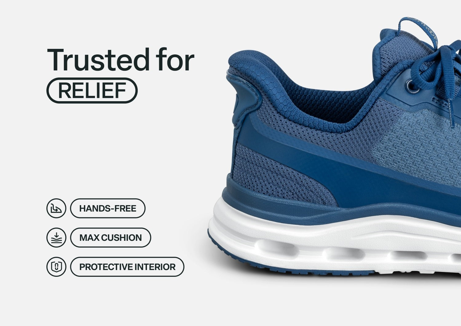 Orthofeet Journey Hands-Free Supportive Slip-On Men's Sneakers - Blue - Feature Detail - 3