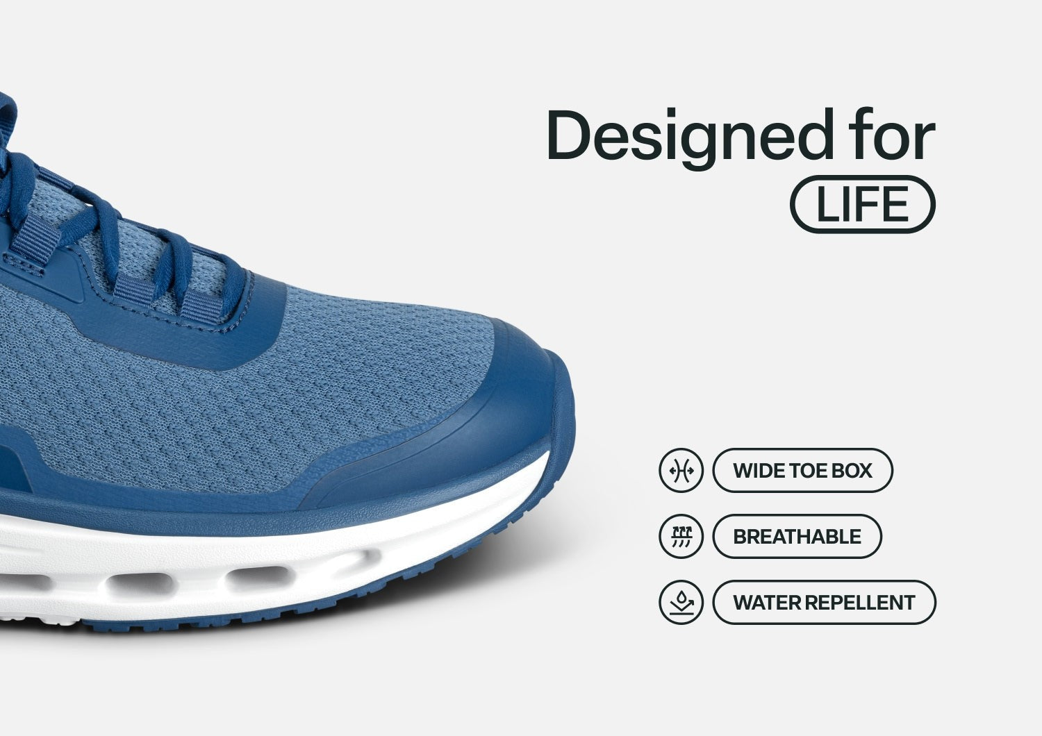 Orthofeet Journey Hands-Free Supportive Slip-On Men's Sneakers - Blue - Feature Detail - 4