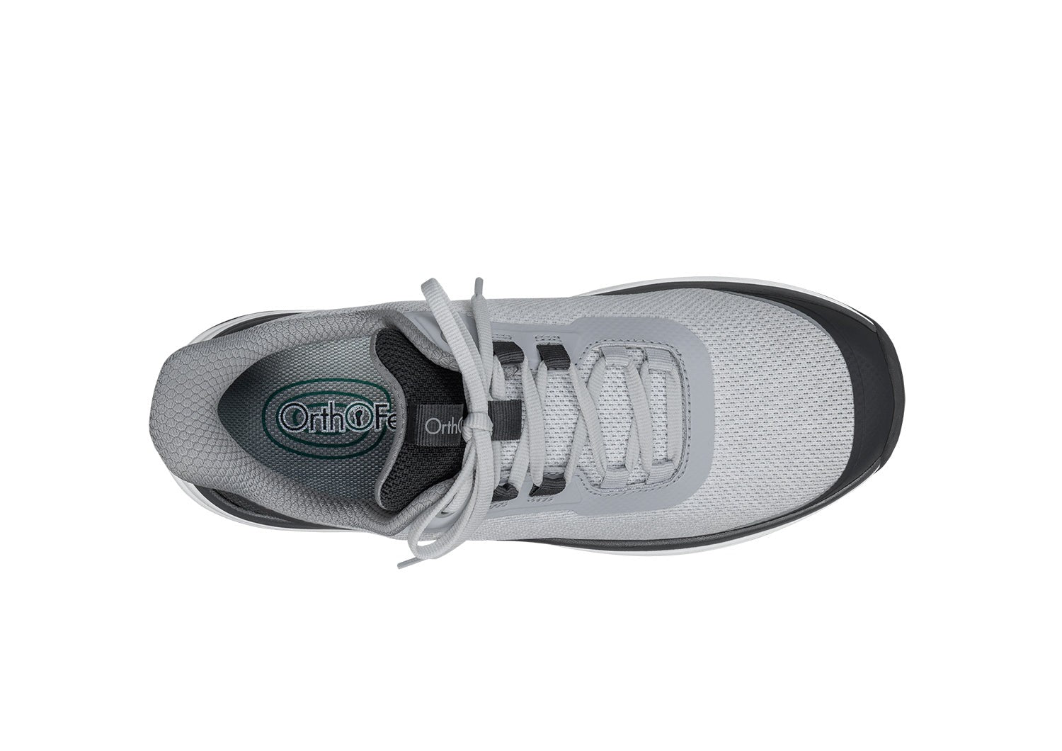 Orthofeet Journey Hands-Free Supportive Slip-On Men's Sneakers - Gray - Bird's Eye View - 5