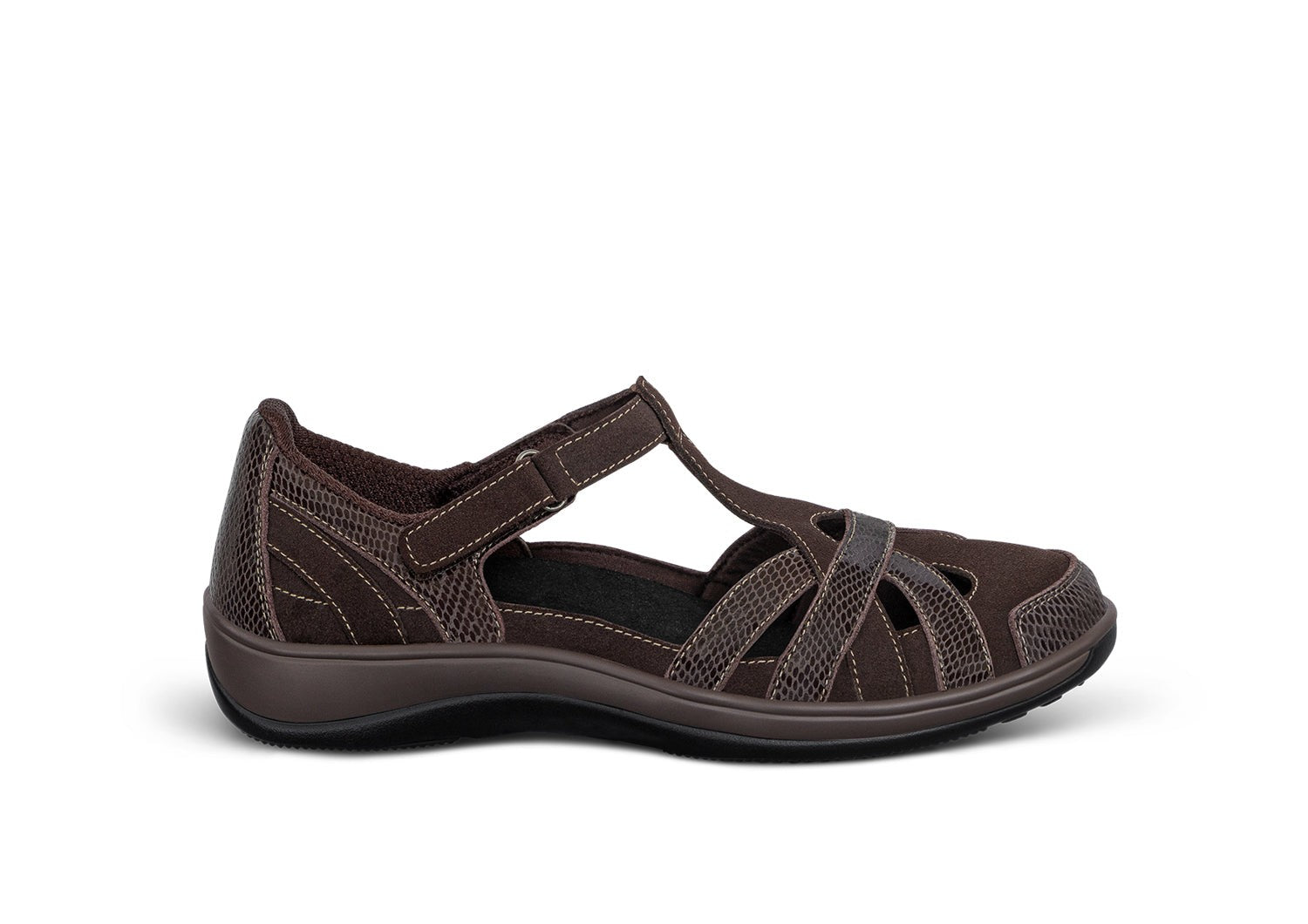Orthofeet Juno Supportive Cushioned Women's Mary Jane in Chocolate