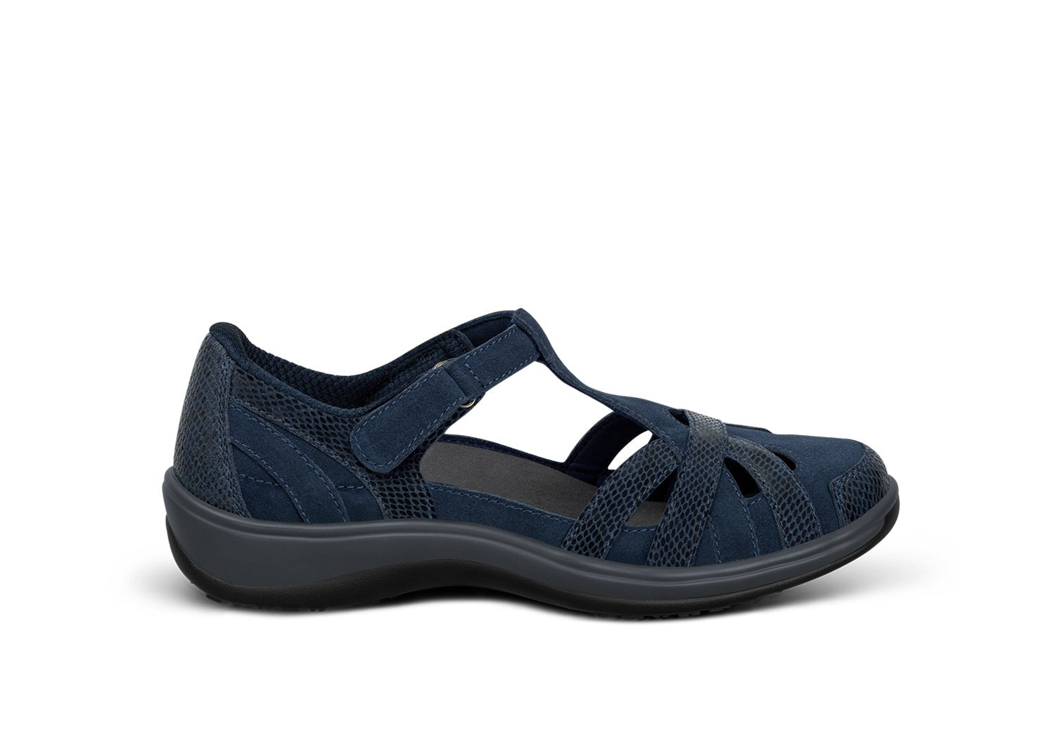 Orthofeet Juno Supportive Cushioned Women's Mary Jane - Navy - Product View - 1