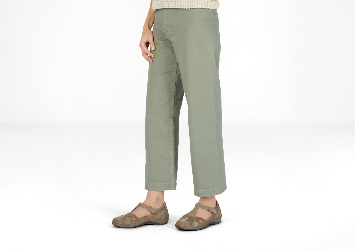 Orthofeet Juno Supportive Cushioned Women's Mary Jane - Taupe - Lifestyle View - 2