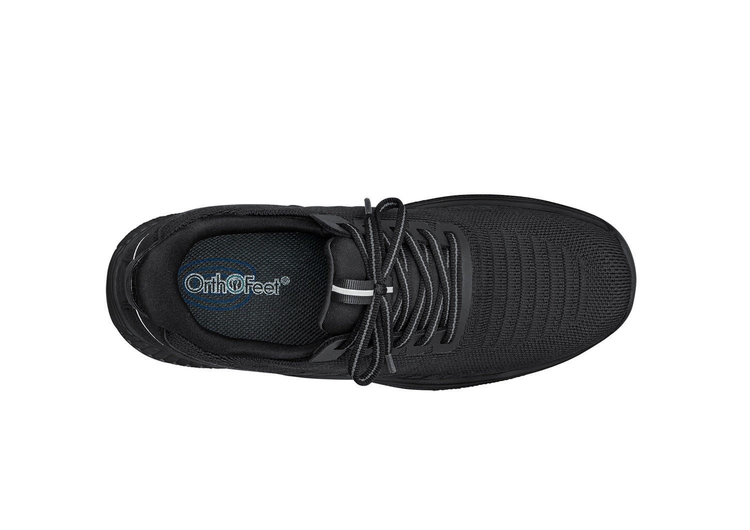 Orthofeet Kita Hands-Free Supportive Women's Sneaker - Black - Bird's Eye View - 5