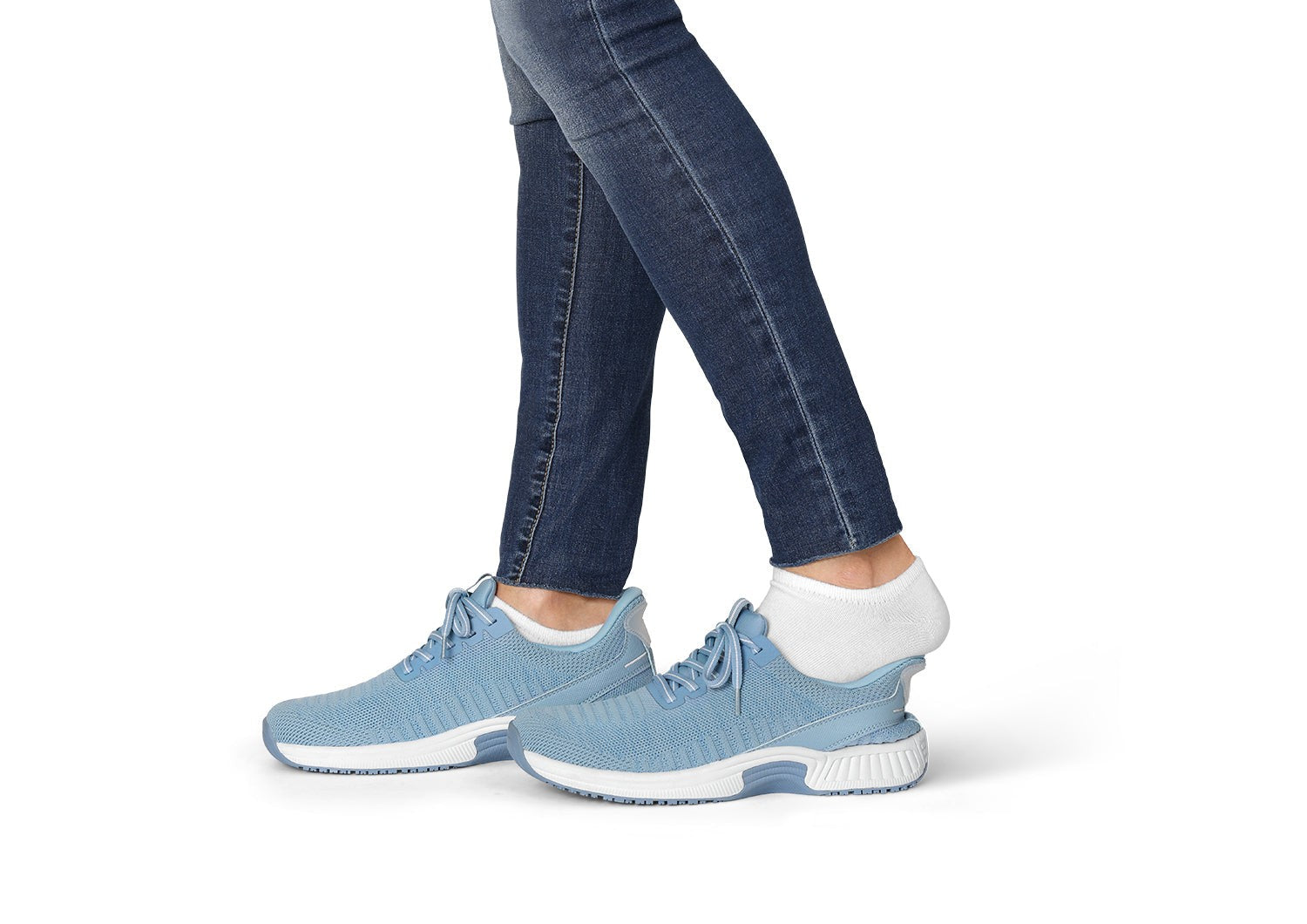 Orthofeet Kita Hands-Free Supportive Women's Sneaker - Blue - Lifestyle View - 8