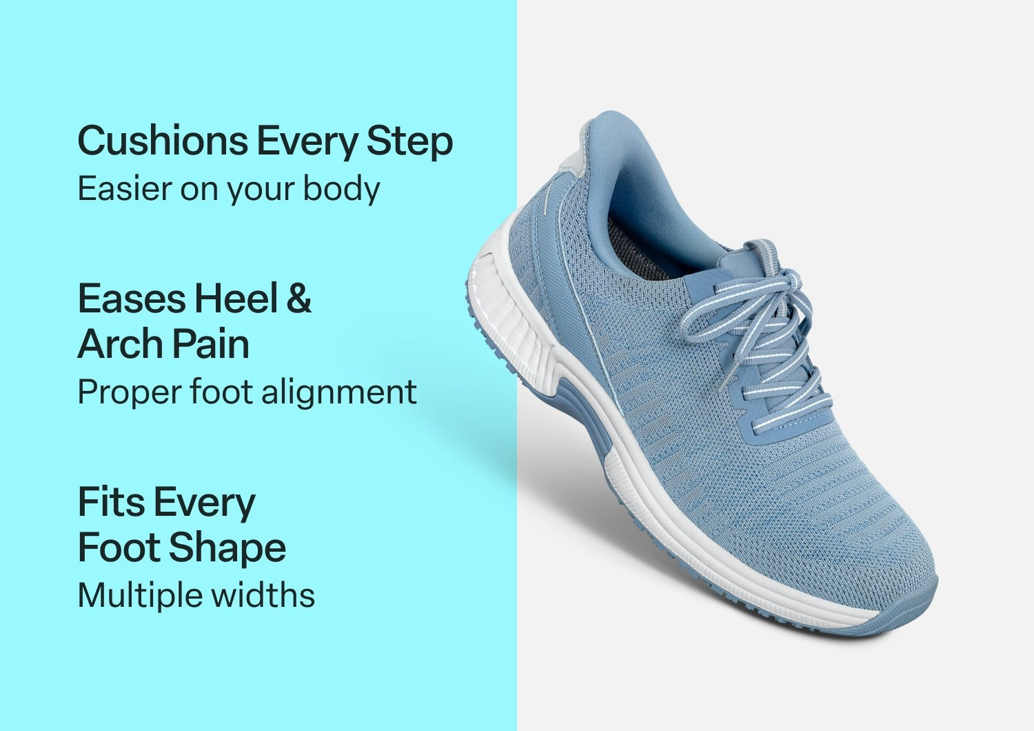 Orthofeet Kita Hands-Free Supportive Women's Sneaker - Blue - Comfort Benefits - 2