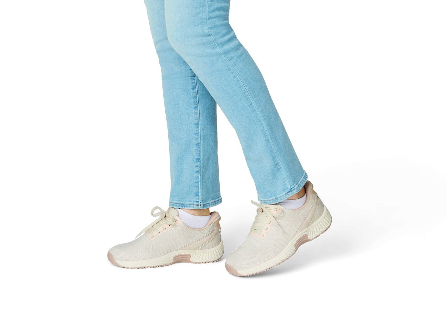 Orthofeet Kita Hands-Free Supportive Women's Sneaker - Floral Pink - Lifestyle View - 8