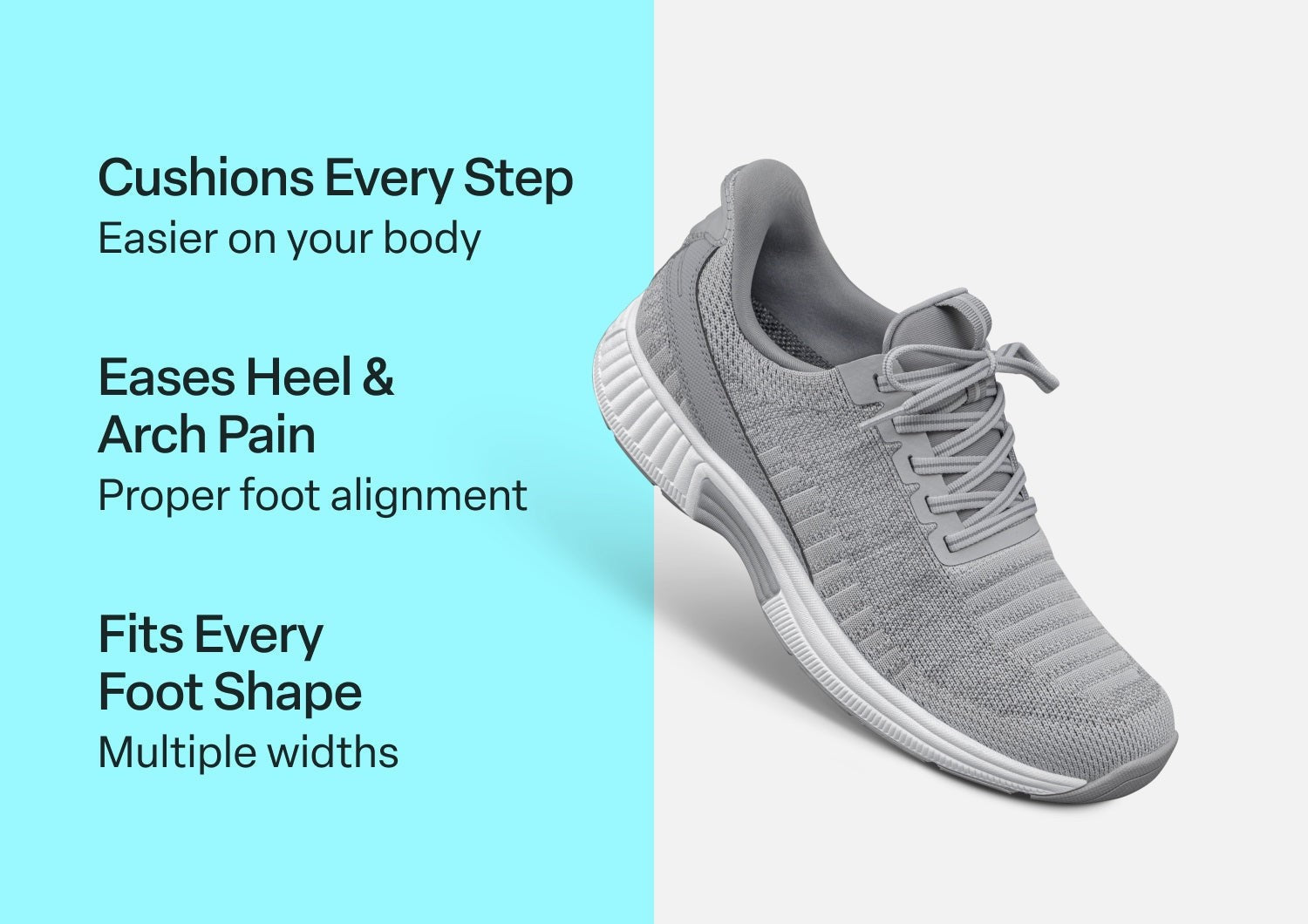 Orthofeet Kita Hands-Free Supportive Women's Sneaker - Gray - Comfort Benefits - 2