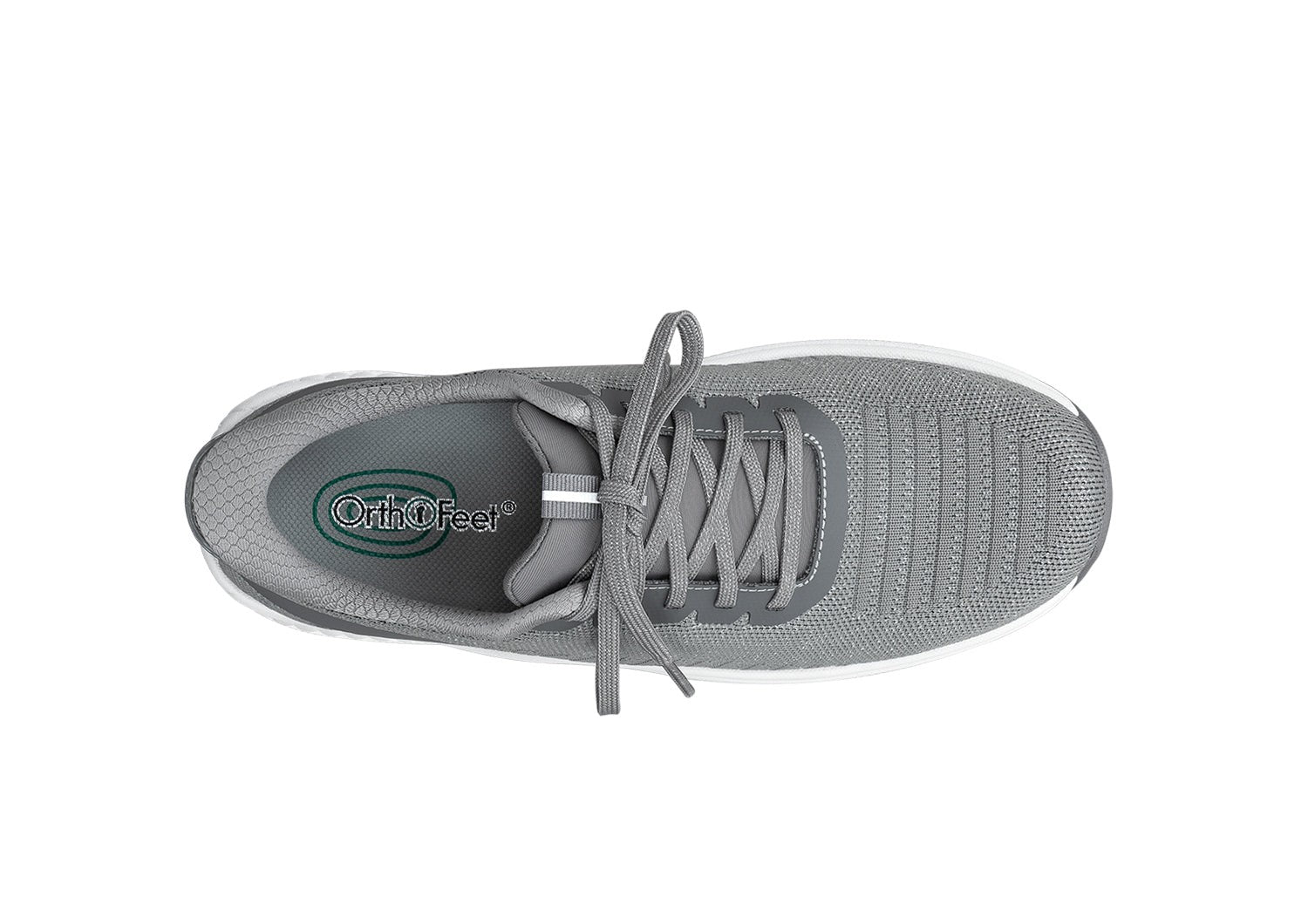 Orthofeet Kita Hands-Free Supportive Women's Sneaker - Gray Glitter - Bird's Eye View - 5