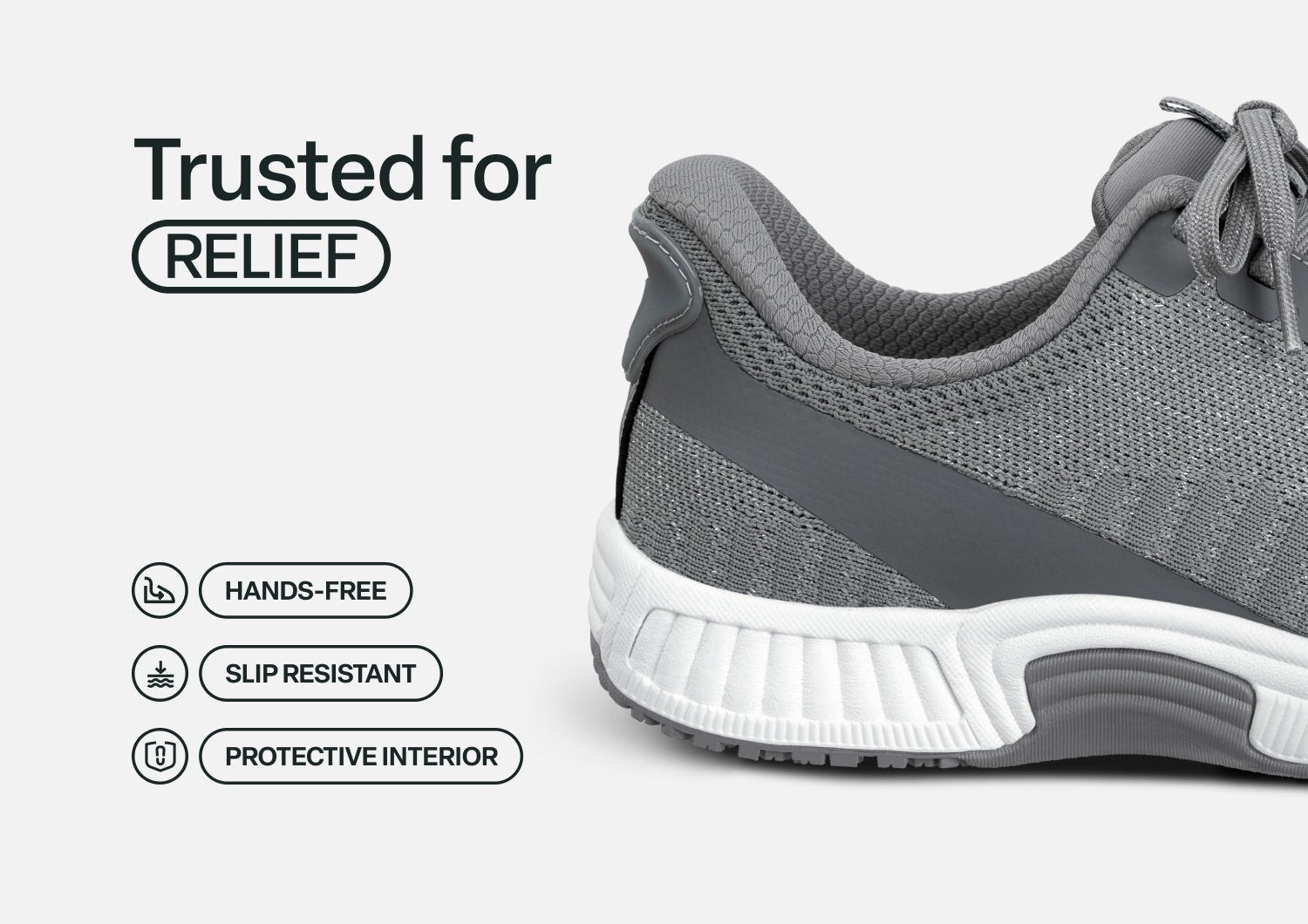 Orthofeet Kita Hands-Free Supportive Women's Sneaker - Gray Glitter - Feature Detail - 3