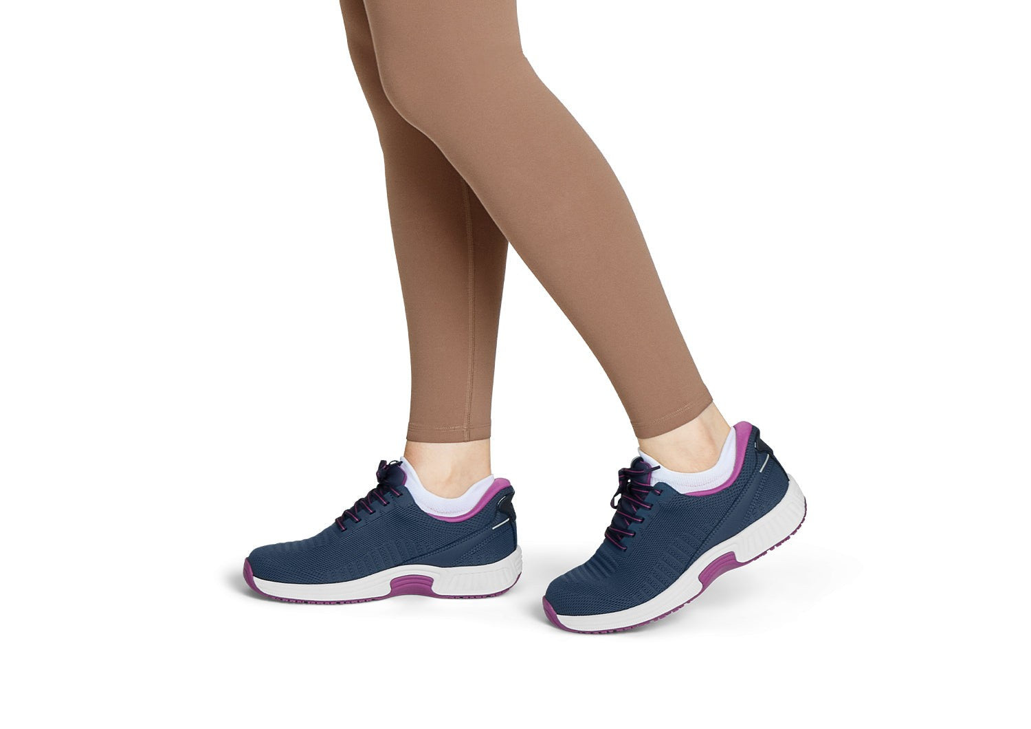 Orthofeet Kita Hands-Free Supportive Women's Sneaker - Navy/orchid - Lifestyle View - 8