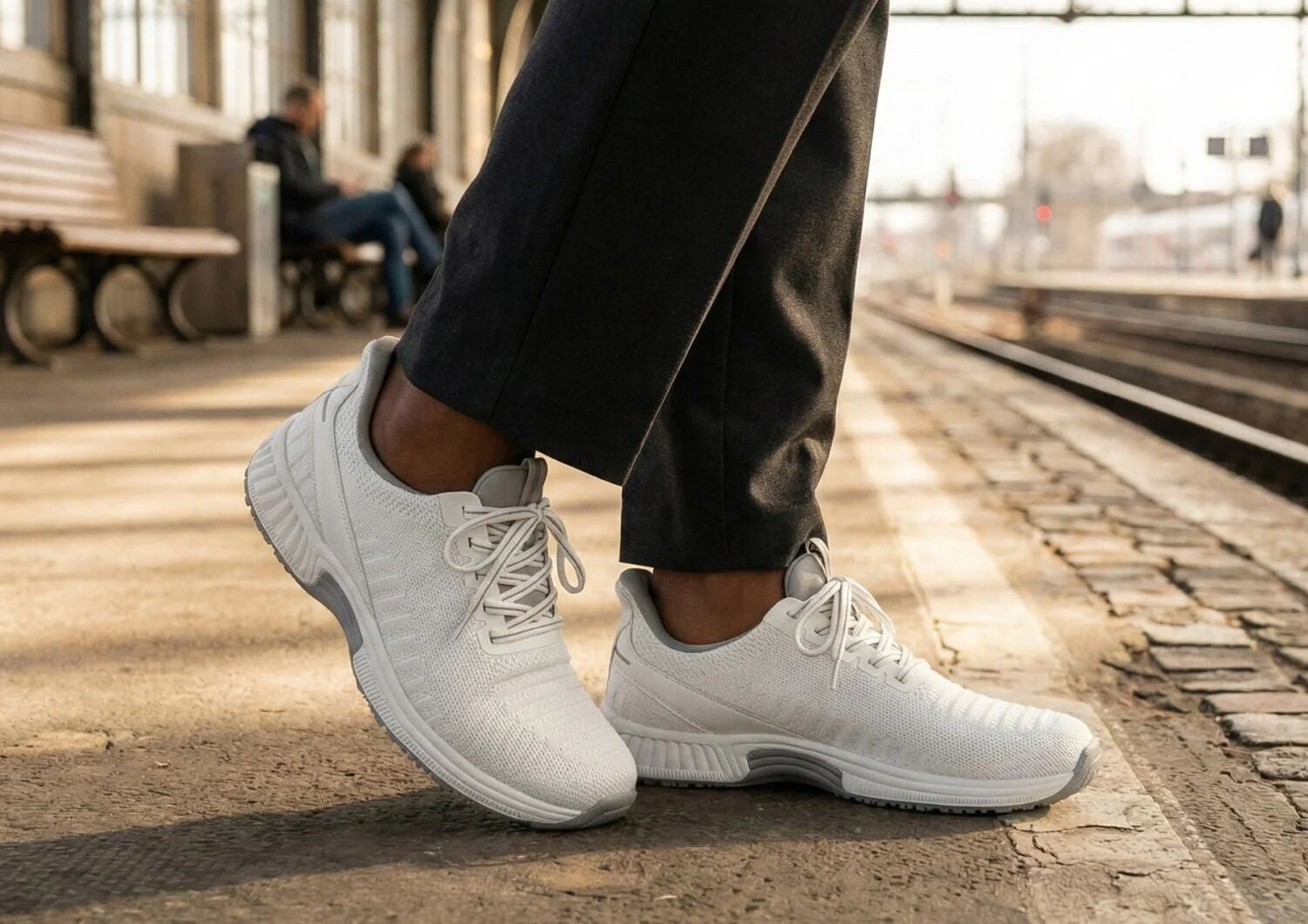 Orthofeet Kita Hands-Free Supportive Women's Sneaker - White - Lifestyle View - 7