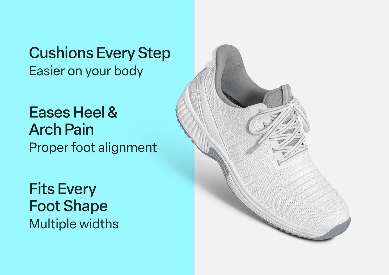 Orthofeet Kita Hands-Free Supportive Women's Sneaker - White - Comfort Benefits - 2