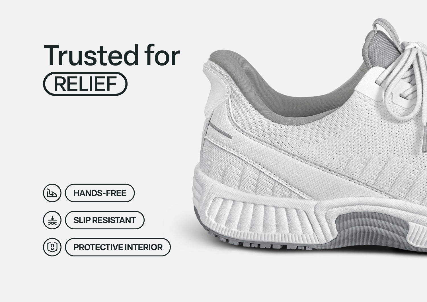 Orthofeet Kita Hands-Free Supportive Women's Sneaker - White - Feature Detail - 3