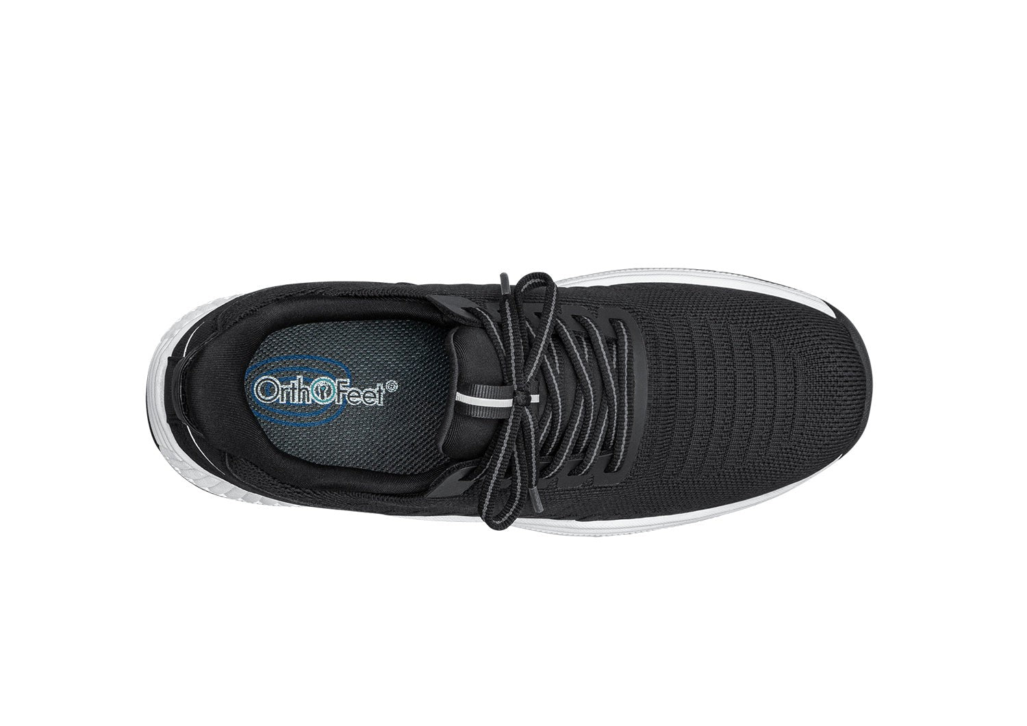 Orthofeet Kita Hands-Free Women's Sneakers - Black - Bird's Eye View - 5
