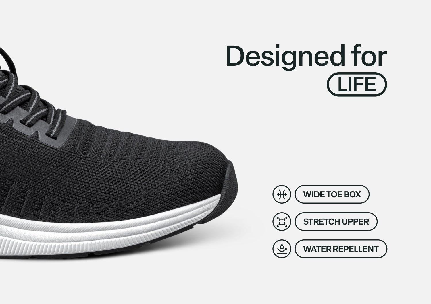Orthofeet Kita Hands-Free Women's Sneakers - Black - Feature Detail - 4