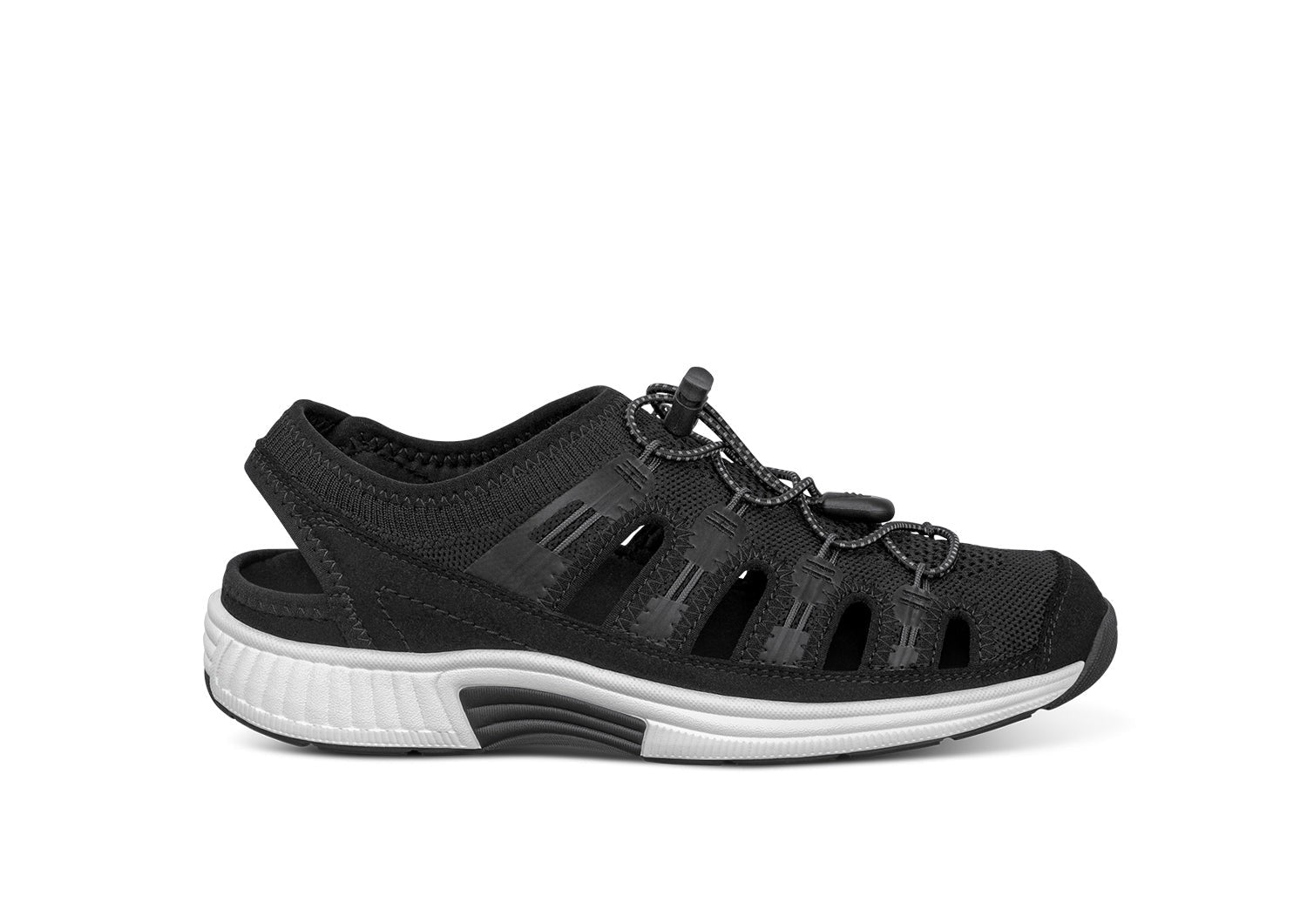 Orthofeet Laguna Heel Strap Stretch Women's Sandal in Black