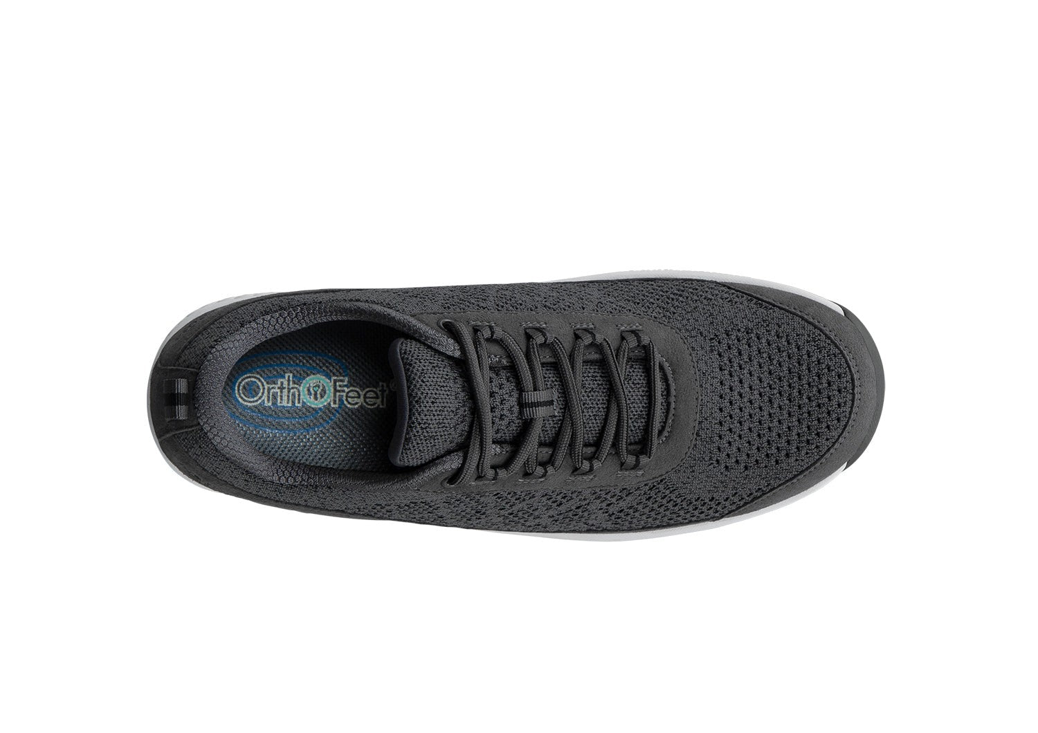 Orthofeet Lava Stretch Customizable Support Men's Sneaker - Dark Gray - Bird's Eye View - 6