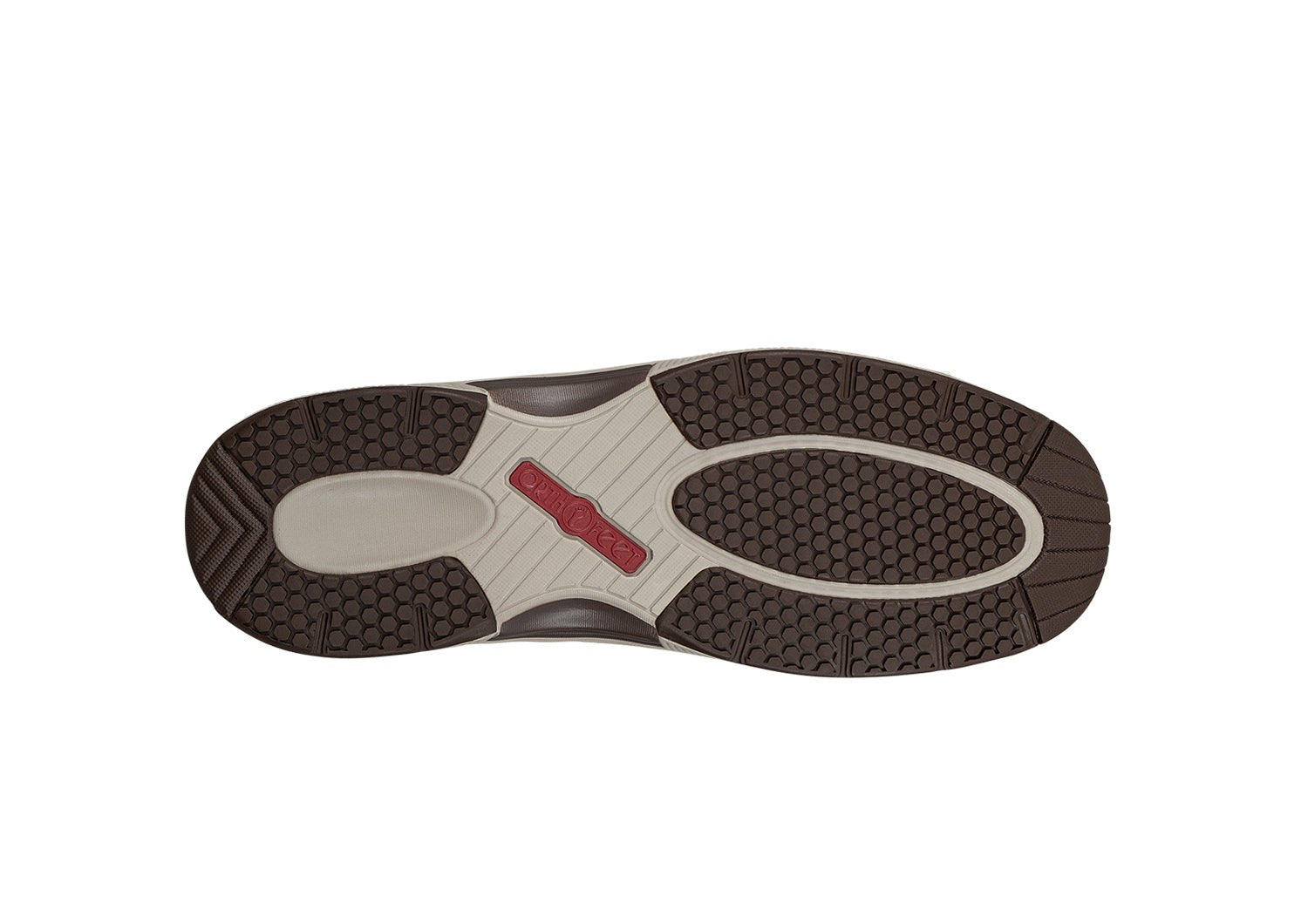 Orthofeet Leo Stretch Men's Sneakers - Brown - Sole View - 7